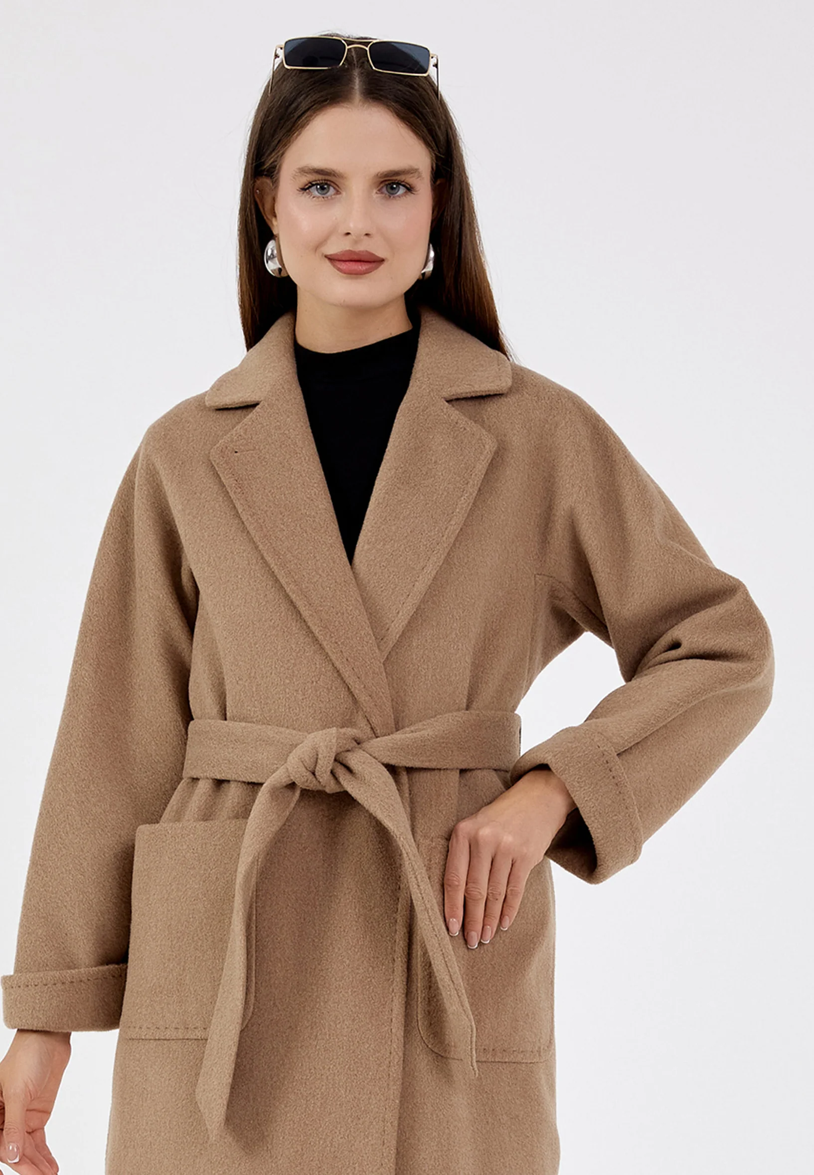 Lana Wool Solid Color Regular Coat grm0003 - Image 13