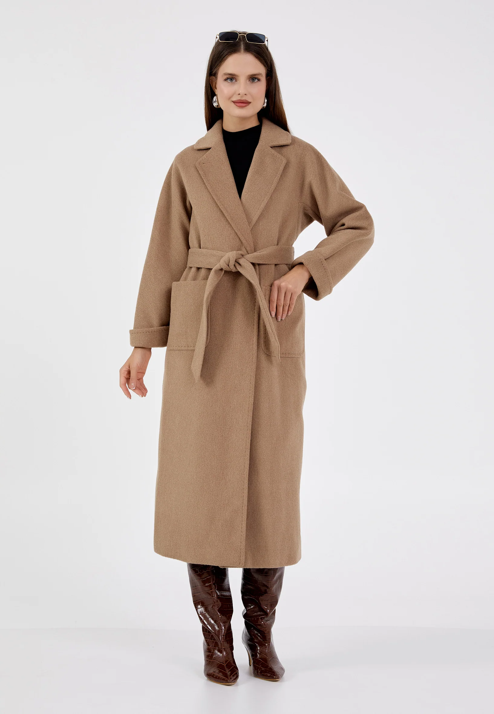 Lana Wool Solid Color Regular Coat grm0003 - Image 14