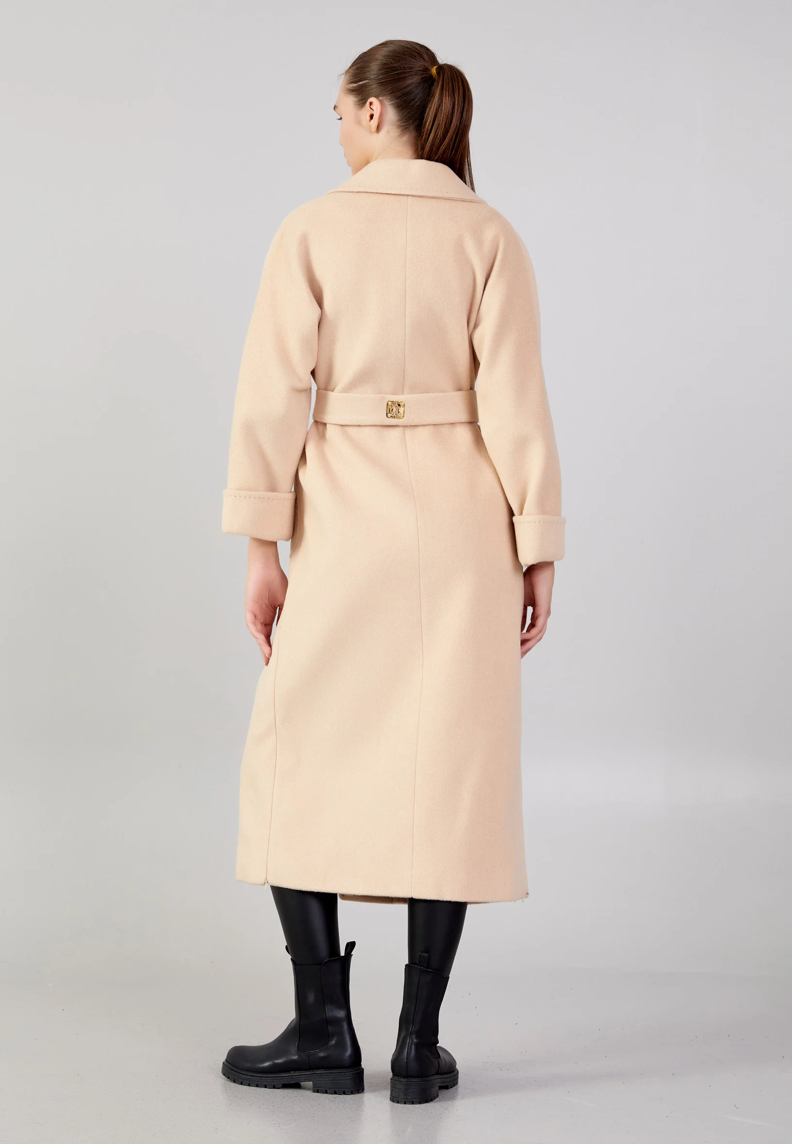 Lana Wool Solid Color Regular Coat grm0003 - Image 20