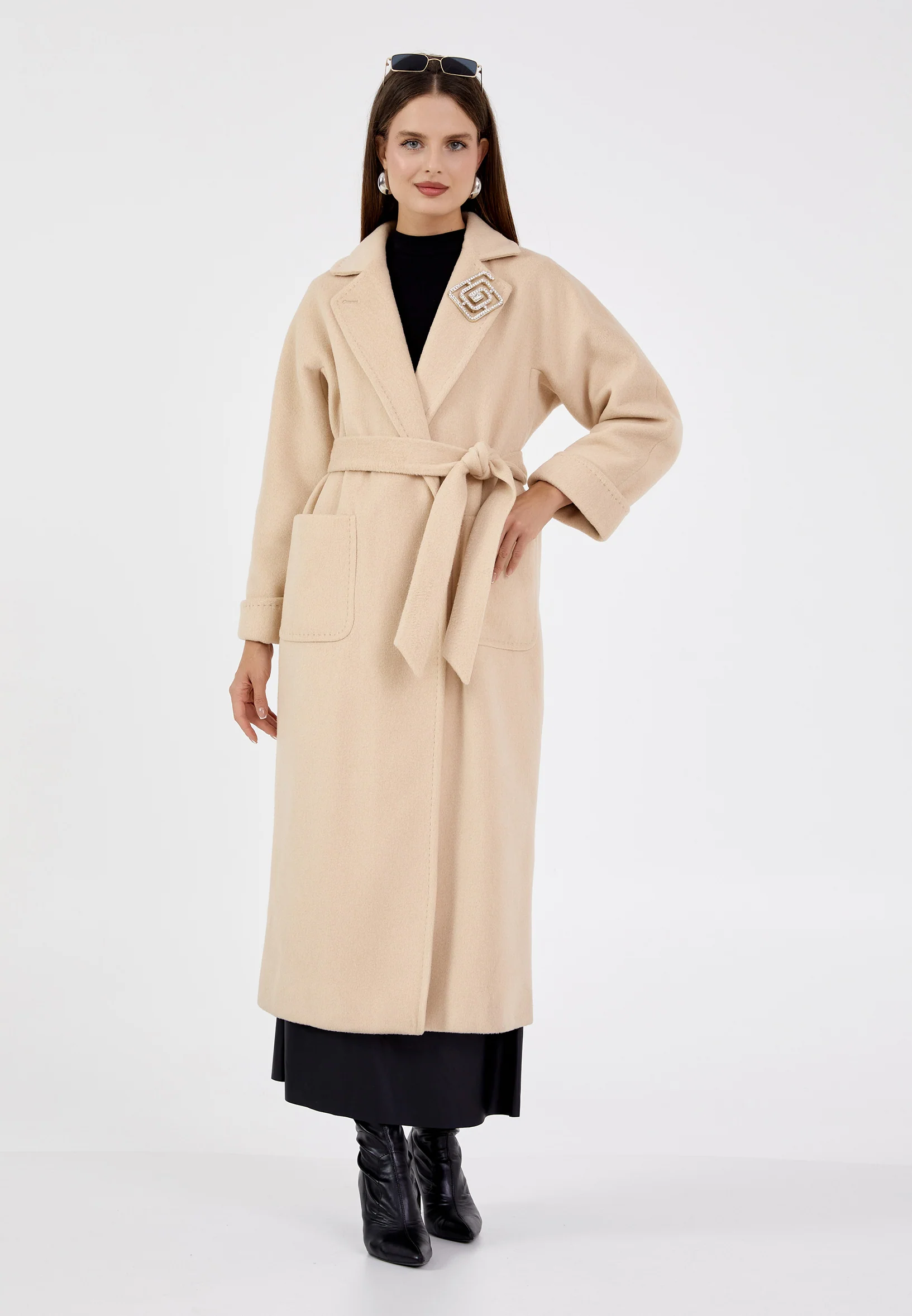 Lana Wool Solid Color Regular Coat grm0003 - Image 22