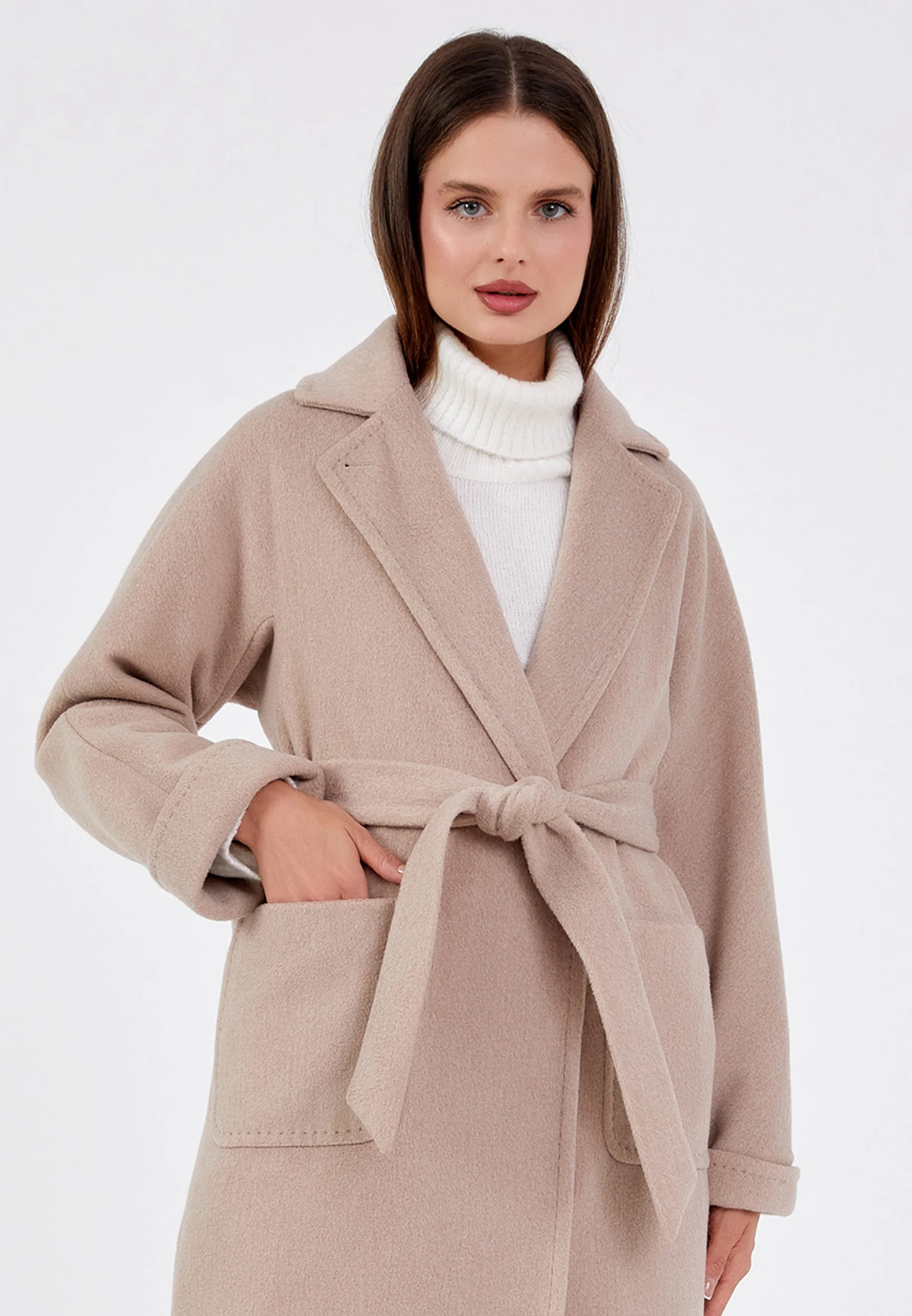 Lana Wool Solid Color Regular Coat grm0003 - Image 25