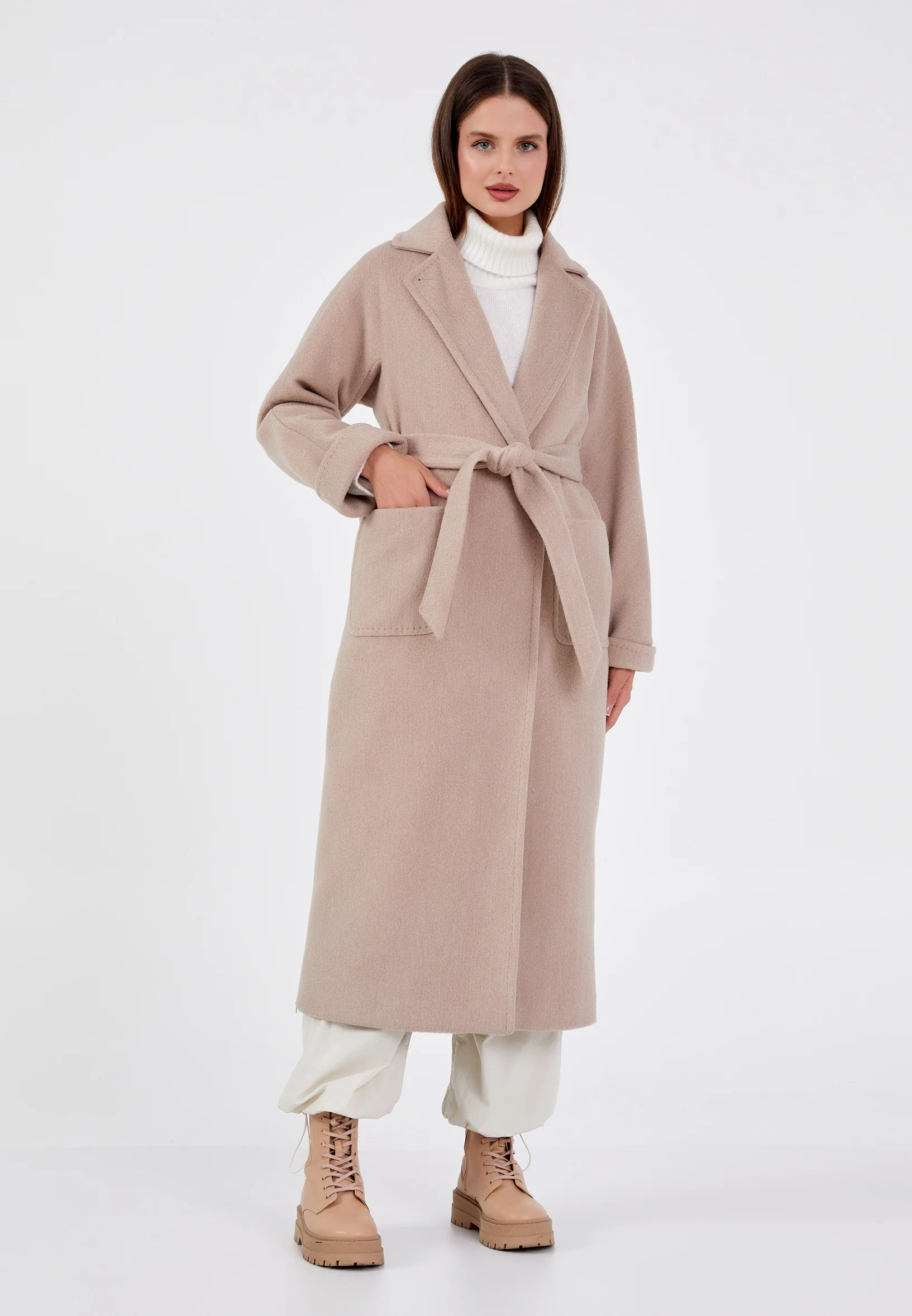 Lana Wool Solid Color Regular Coat grm0003 - Image 26