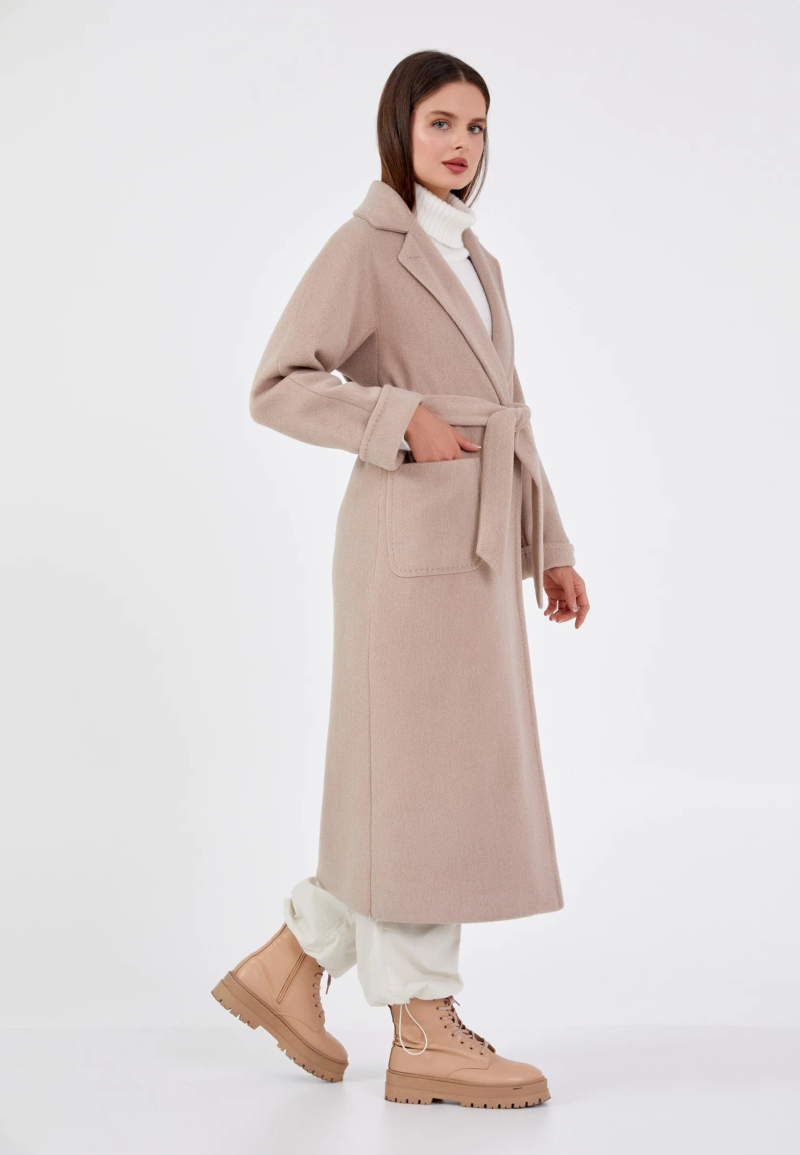 Lana Wool Solid Color Regular Coat grm0003 - Image 27