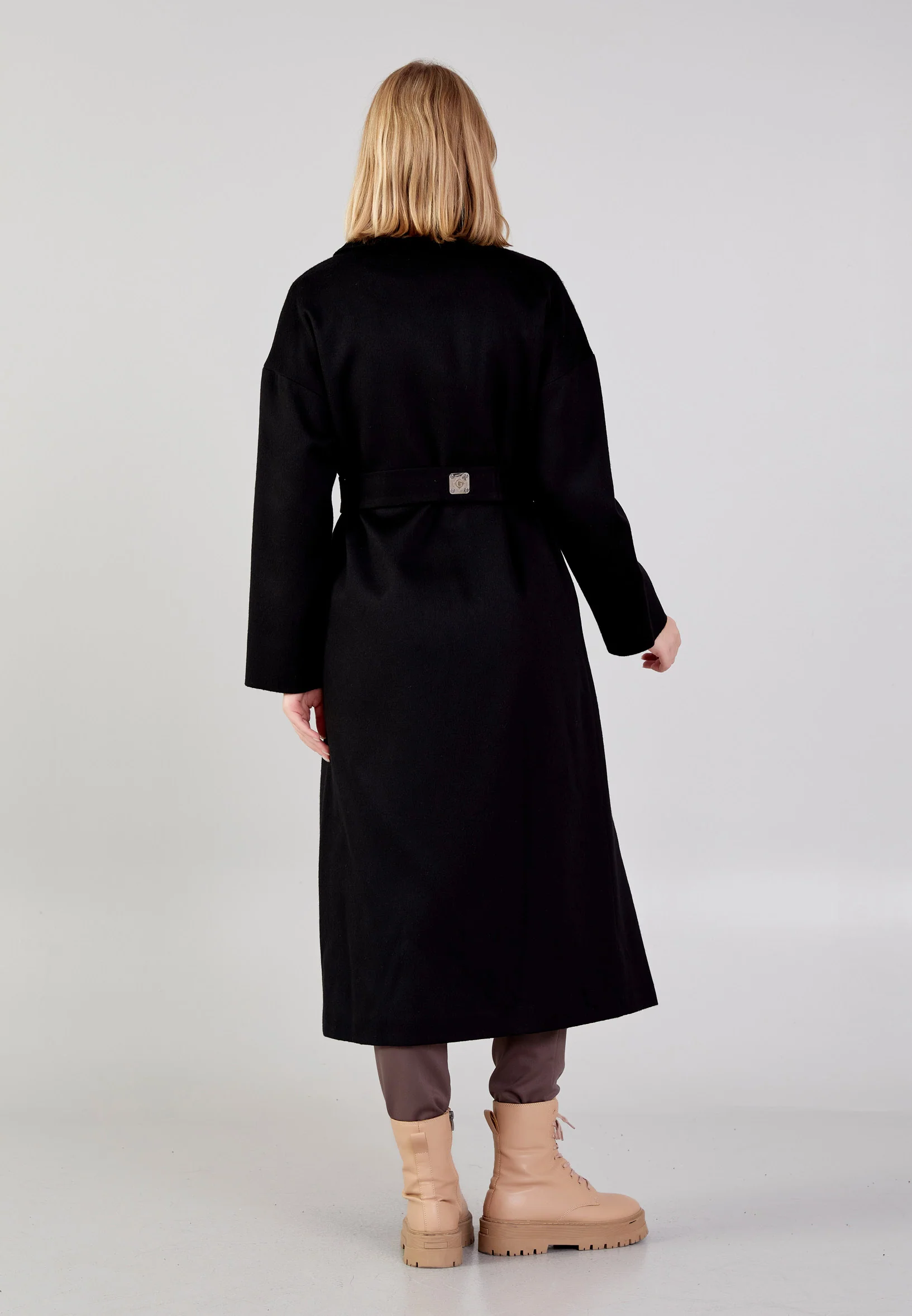 Lana Wool Solid Color Regular Coat grm0357 - Image 12