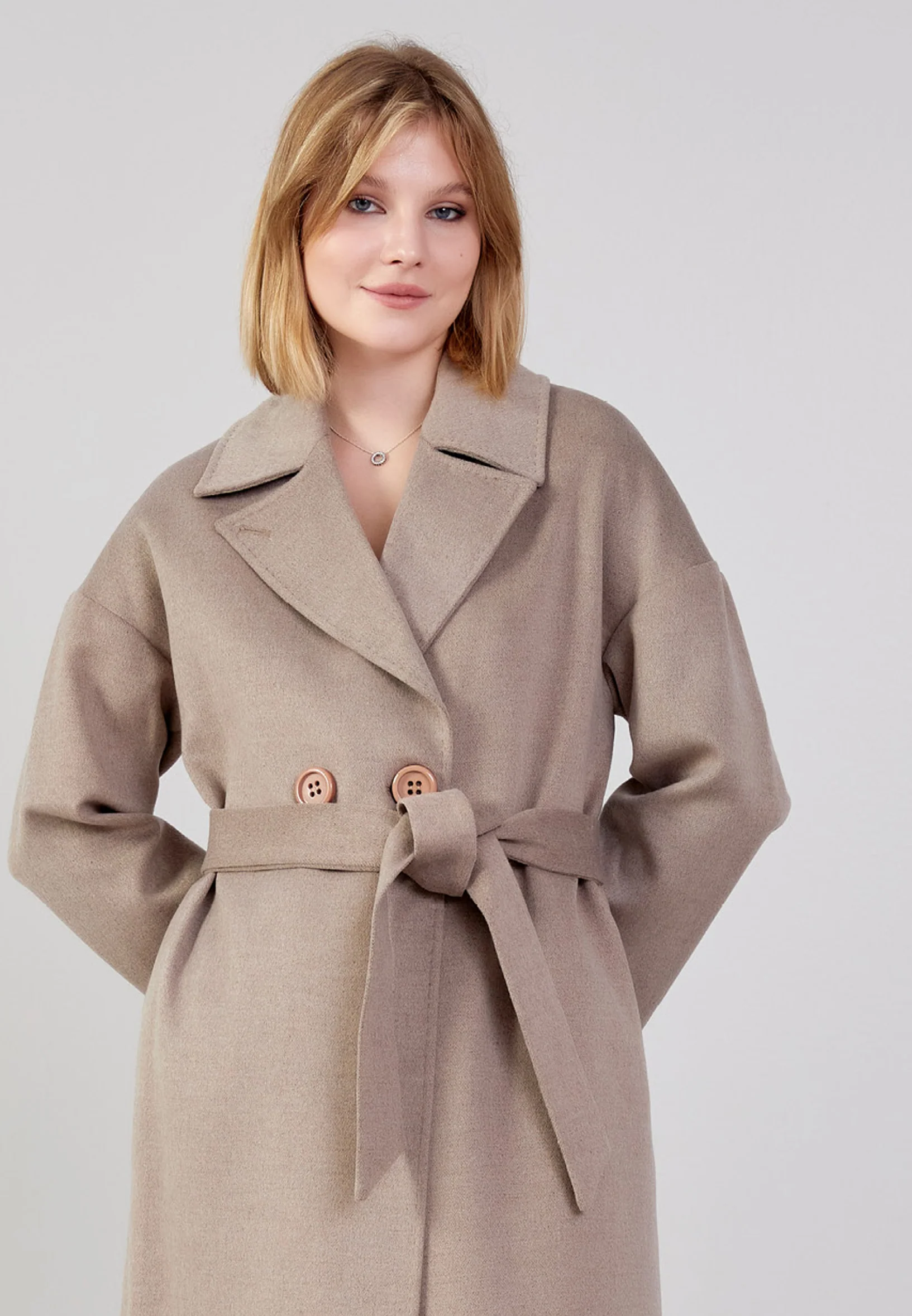 Lana Wool Solid Color Regular Coat grm0357 - Image 5