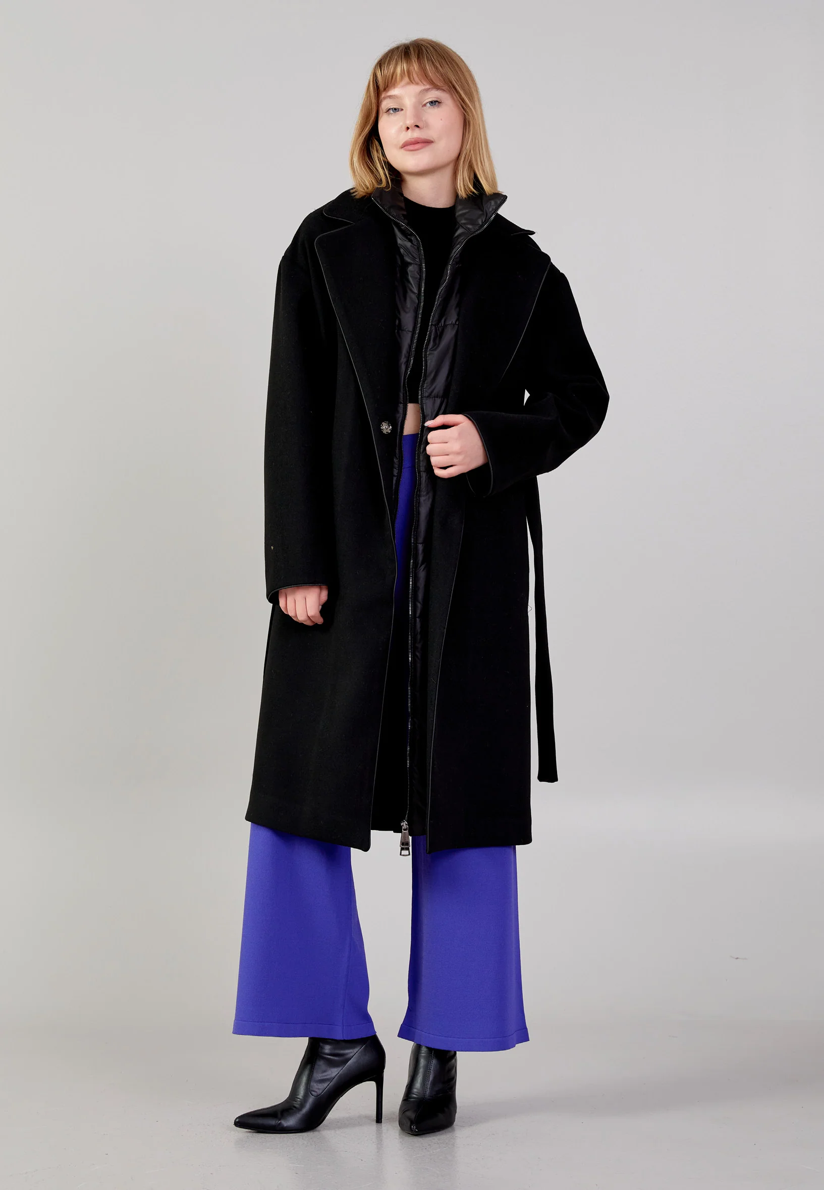 Lana Wool Solid Color Regular Coat huk24k1138