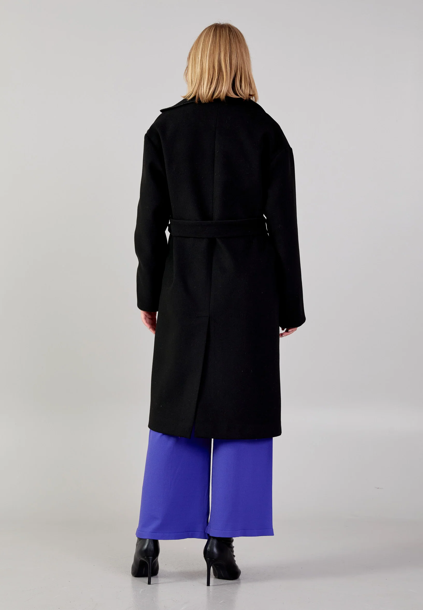 Lana Wool Solid Color Regular Coat huk24k1138 - Image 2