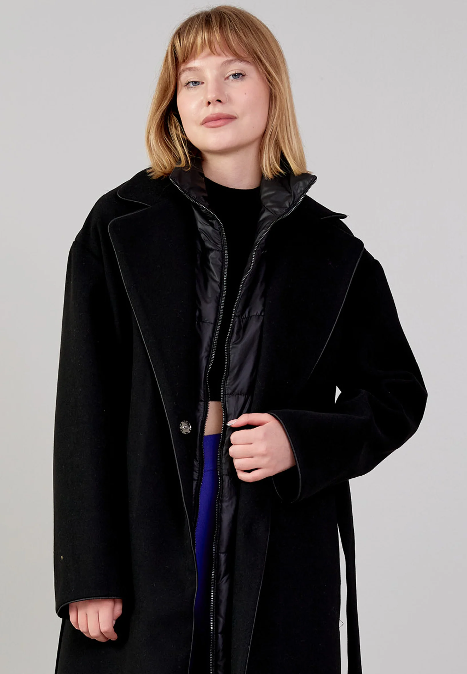 Lana Wool Solid Color Regular Coat huk24k1138 - Image 4