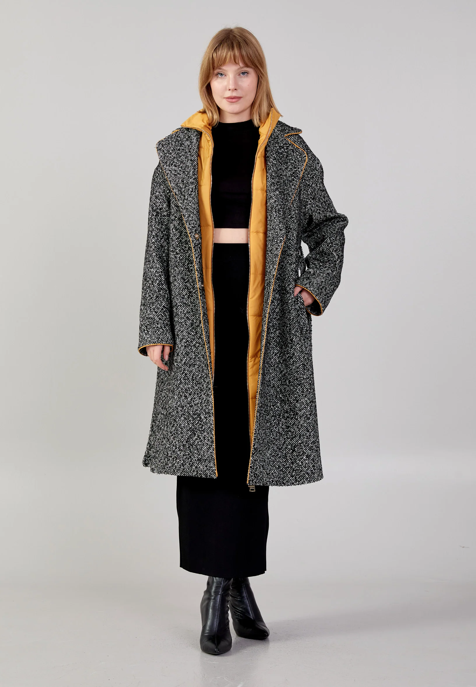 Lana Wool Solid Color Regular Coat huk24k1138 - Image 5