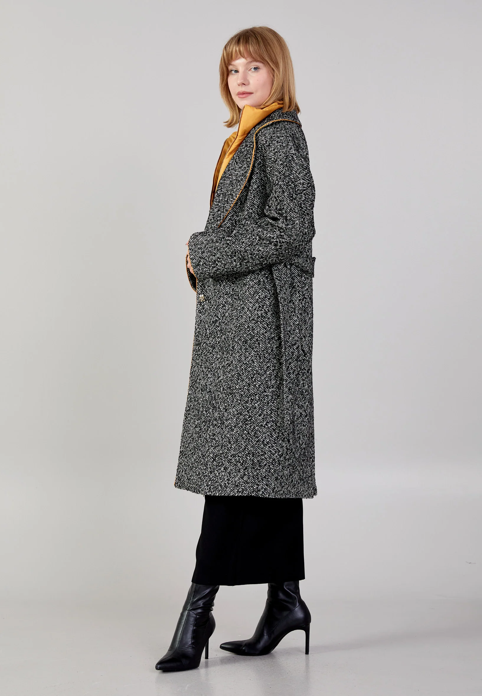 Lana Wool Solid Color Regular Coat huk24k1138 - Image 7