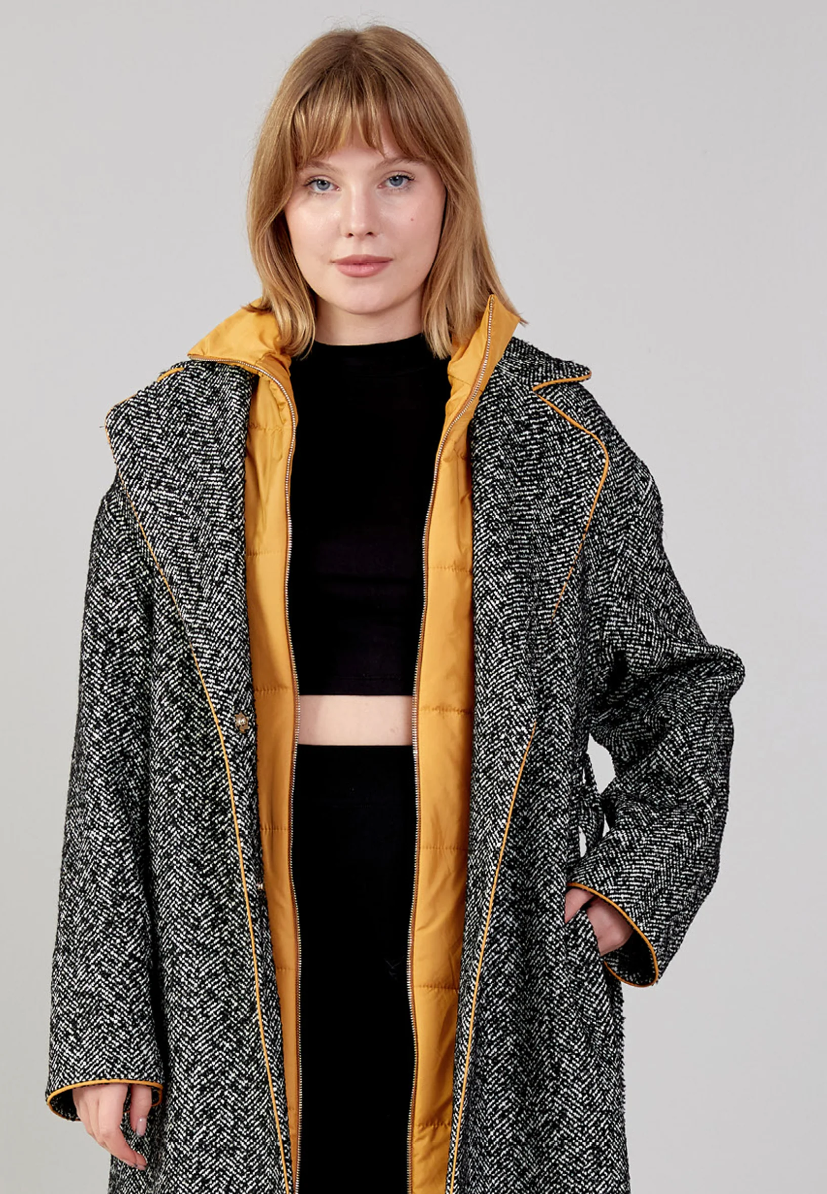 Lana Wool Solid Color Regular Coat huk24k1138 - Image 8