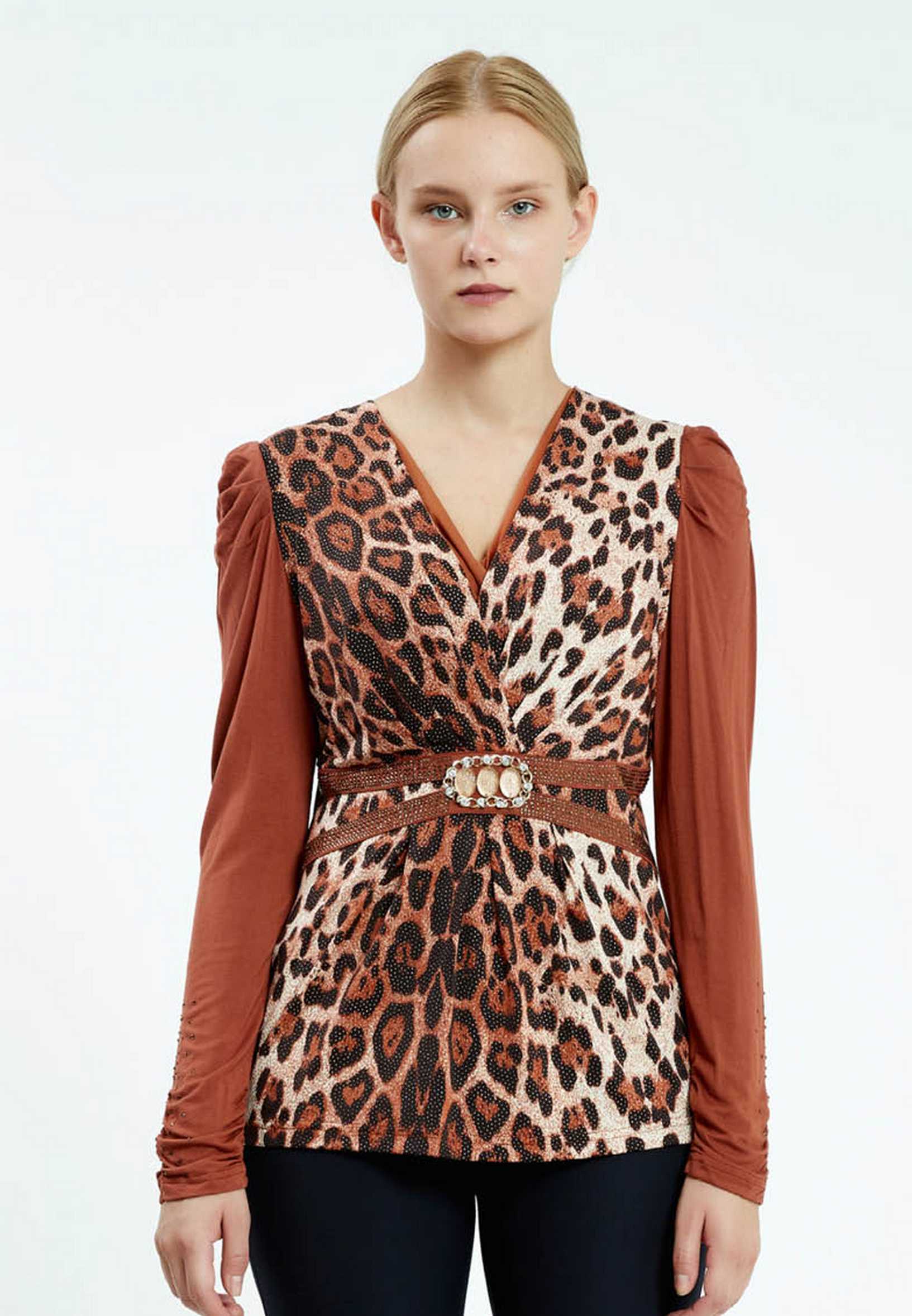 Long Sleeve Animal Print Regular Blouse ser17003 - Image 9