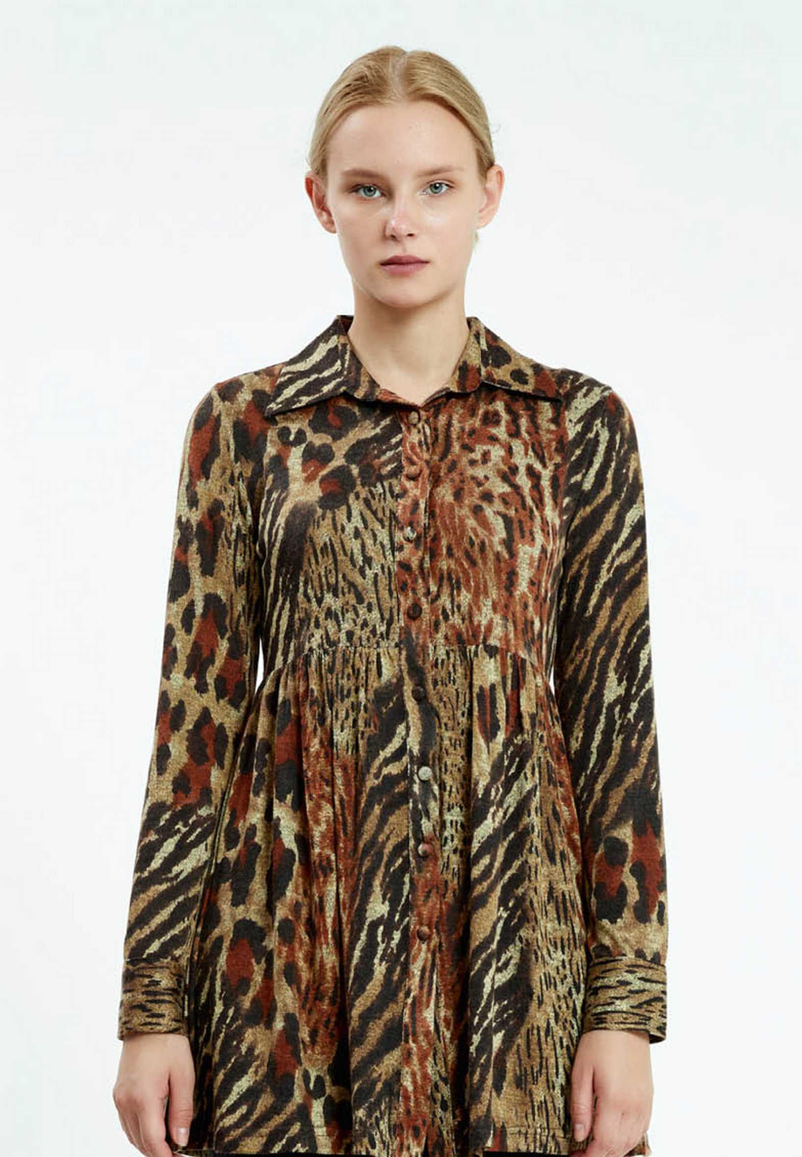 Long Sleeve Animal Print Regular Tunic ser11018