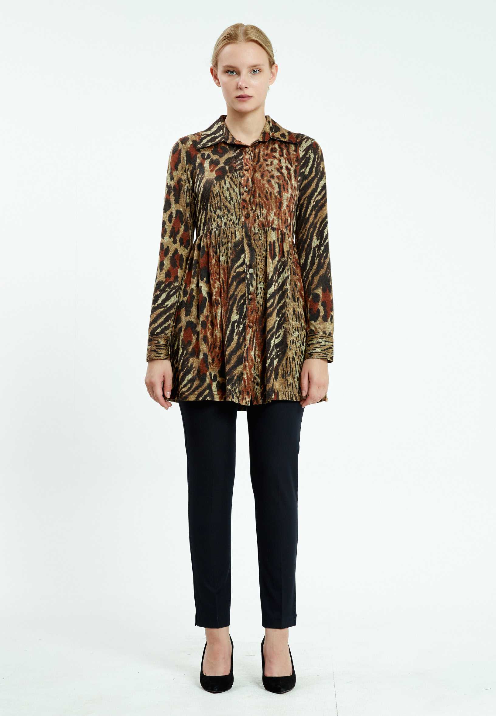 Long Sleeve Animal Print Regular Tunic ser11018 - Image 2