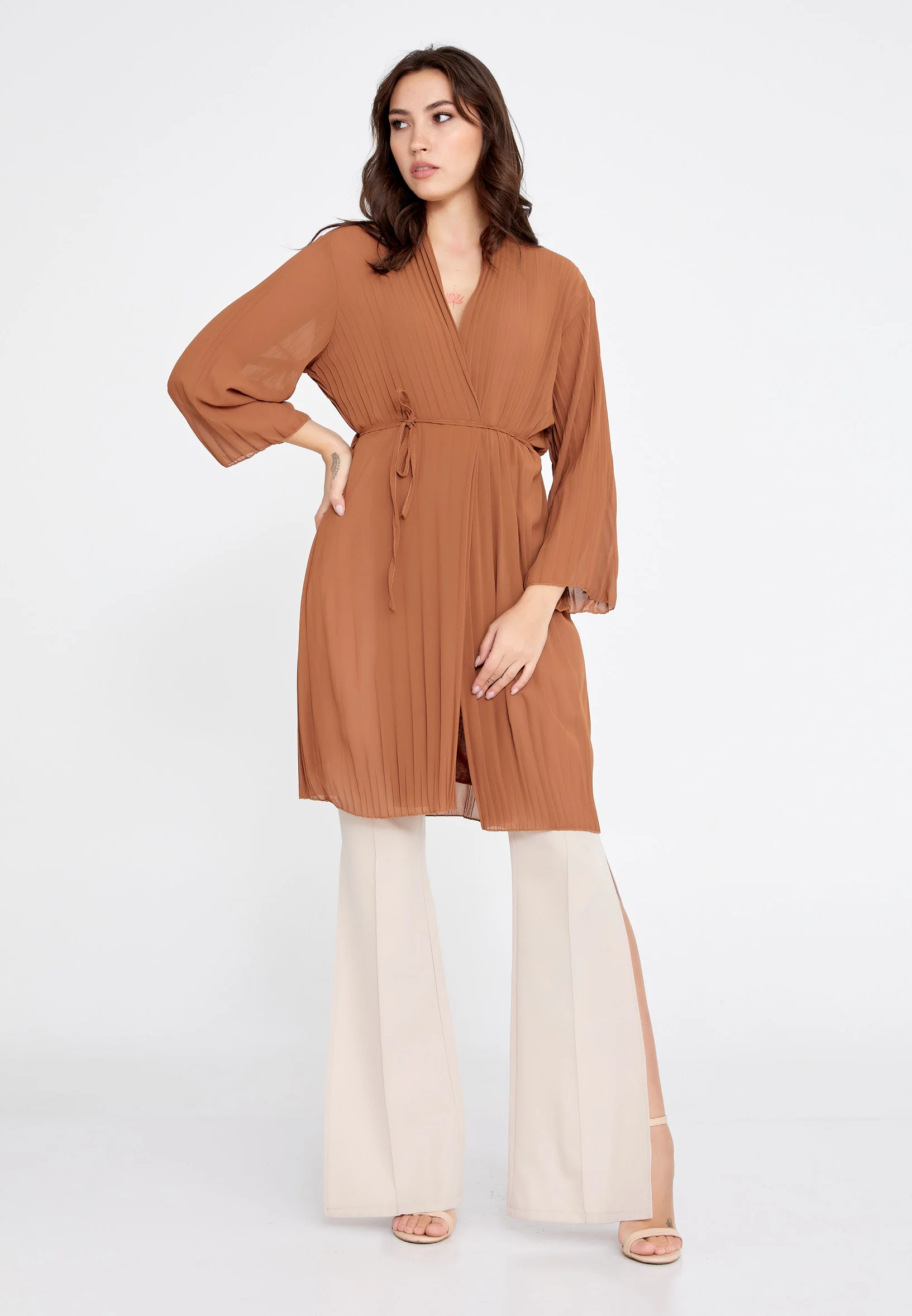 Long Sleeve Chiffon Regular Cardigan cav69314 - Image 10