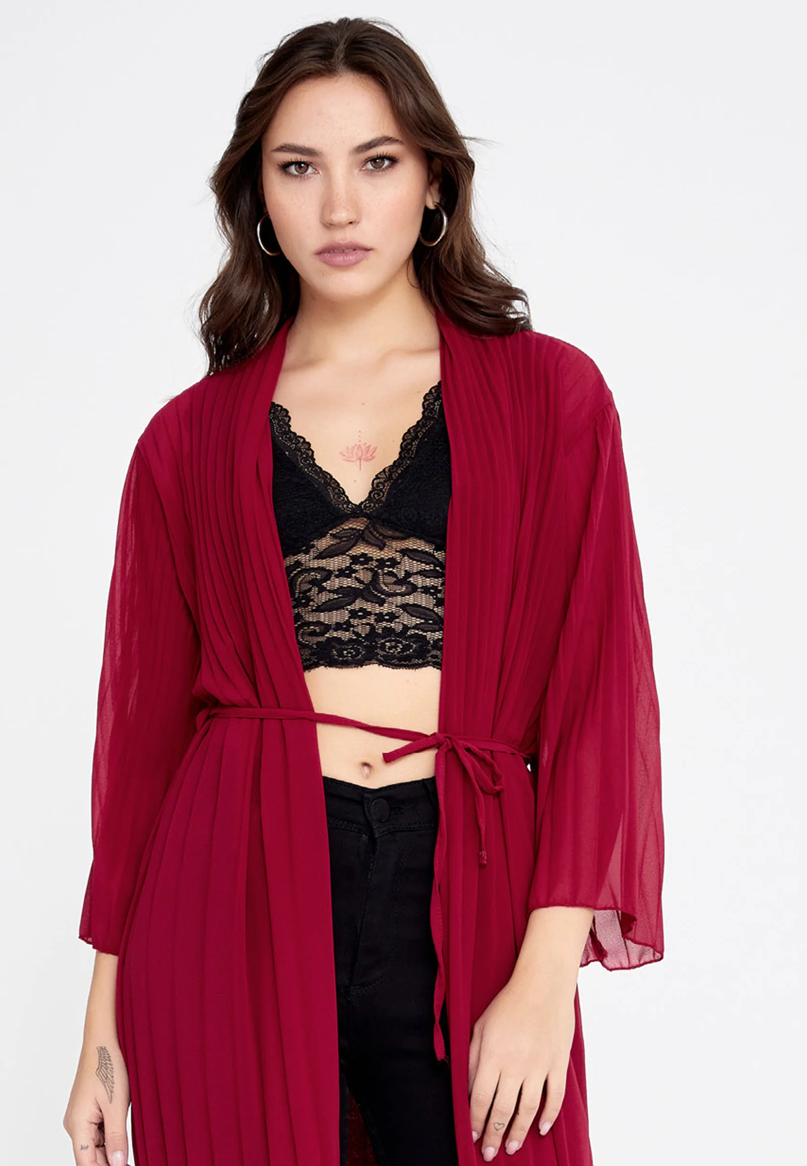Long Sleeve Chiffon Regular Cardigan cav69314 - Image 13