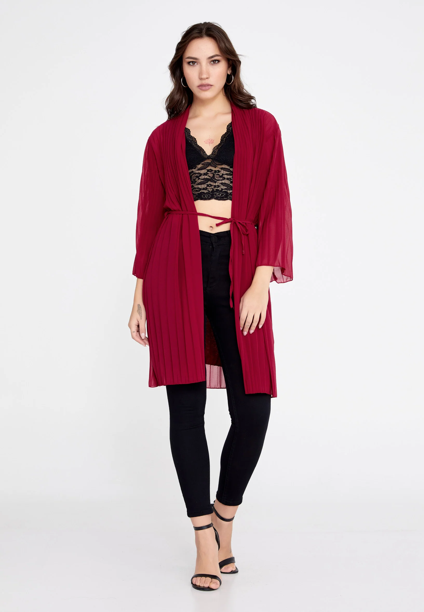 Long Sleeve Chiffon Regular Cardigan cav69314 - Image 14