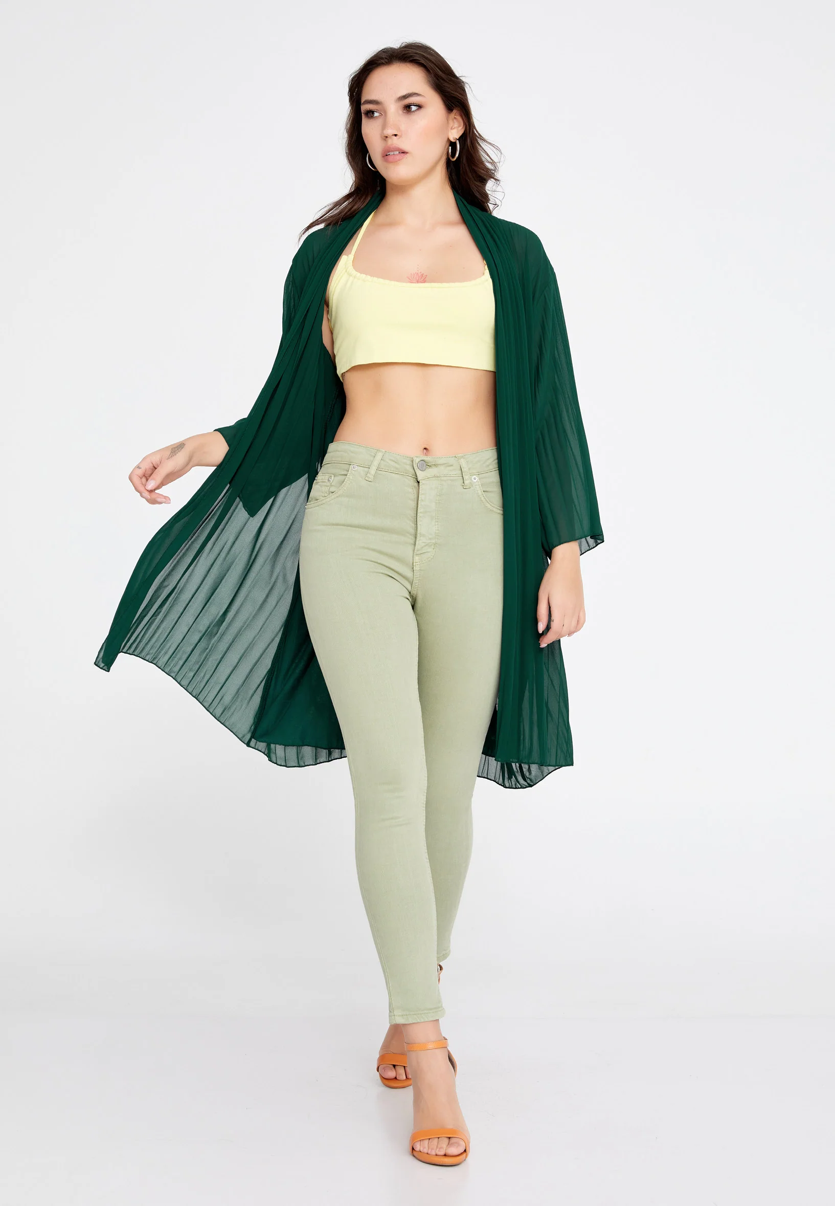 Long Sleeve Chiffon Regular Cardigan cav69314 - Image 18