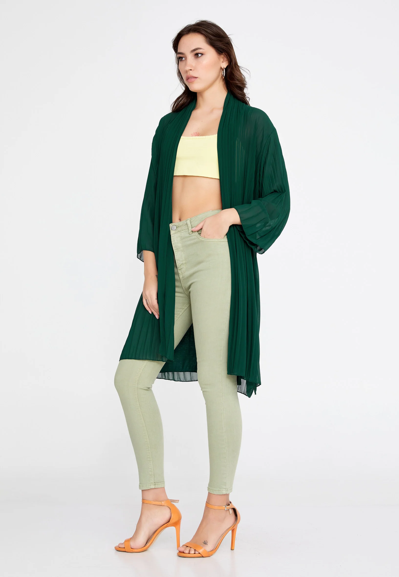 Long Sleeve Chiffon Regular Cardigan cav69314 - Image 20