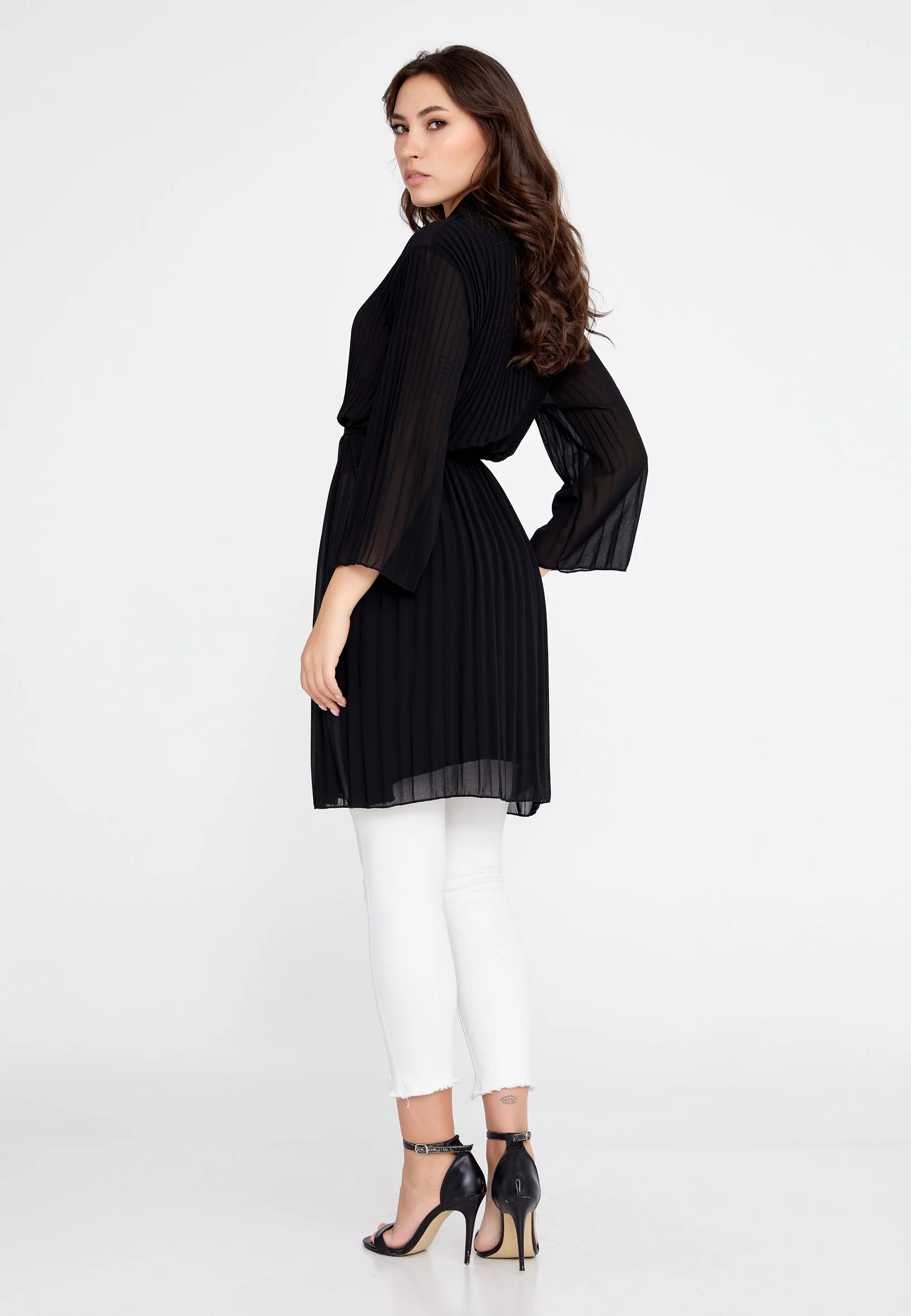 Long Sleeve Chiffon Regular Cardigan cav69314 - Image 3