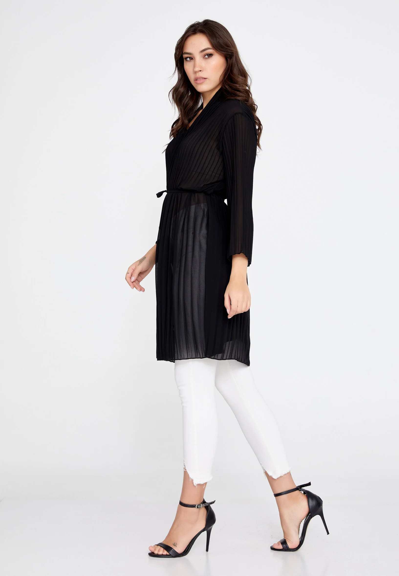Long Sleeve Chiffon Regular Cardigan cav69314 - Image 4