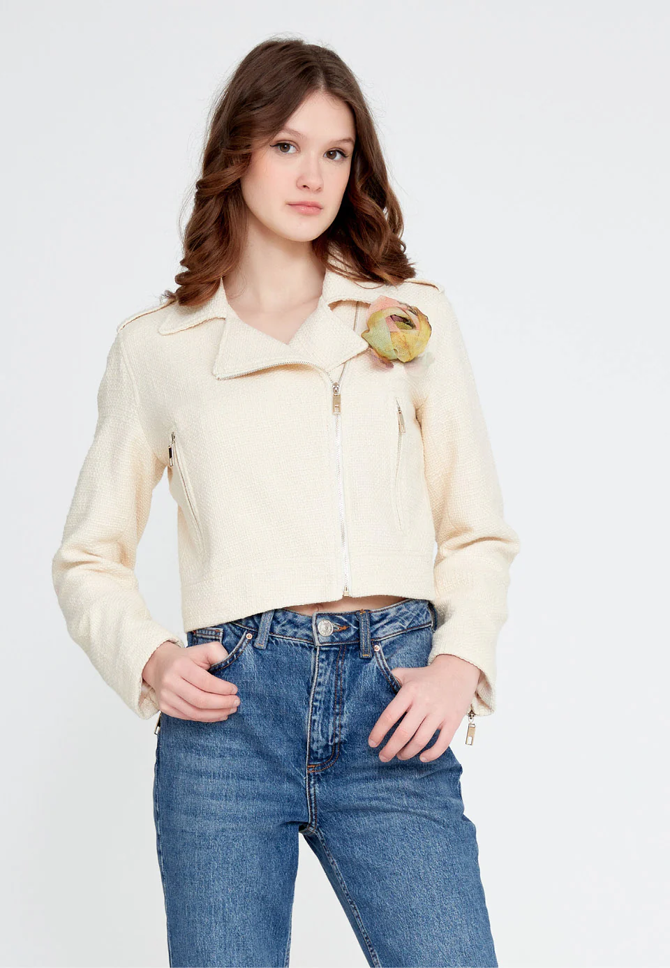 Long Sleeve Cotton Solid Color Regular Jacket ber23y1102 - Image 5