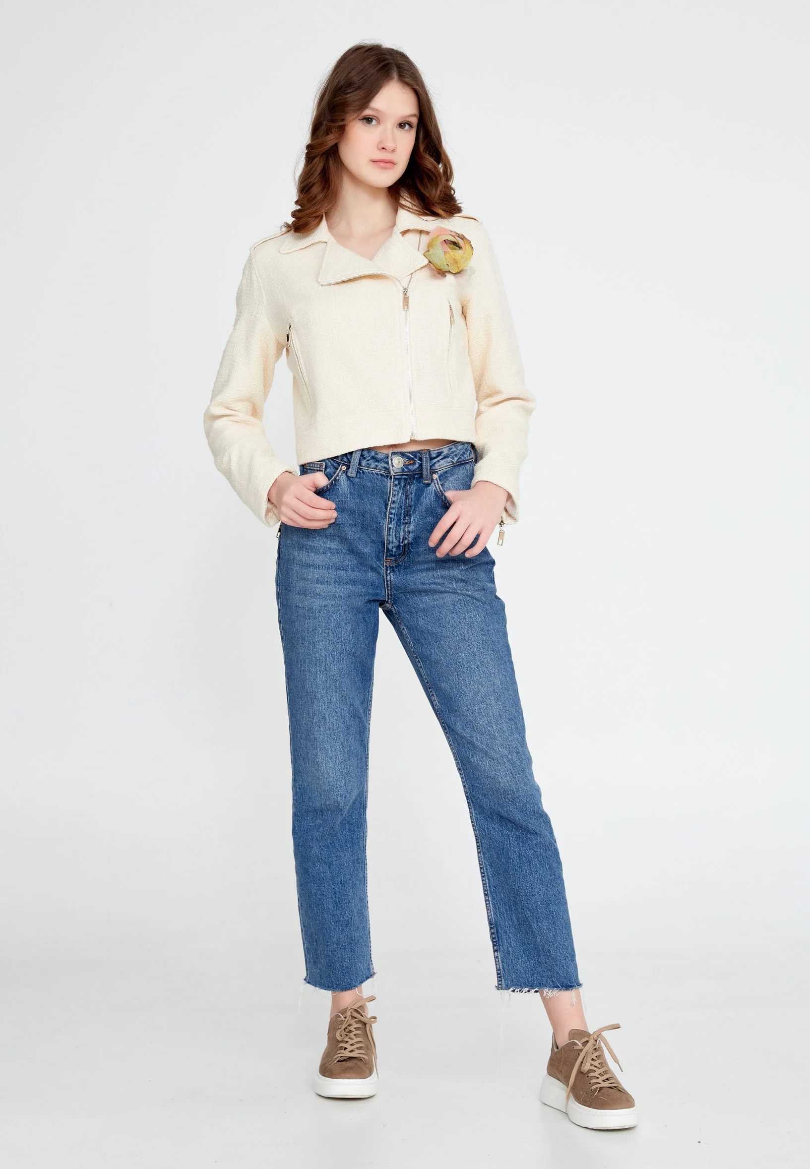 Long Sleeve Cotton Solid Color Regular Jacket ber23y1102 - Image 6