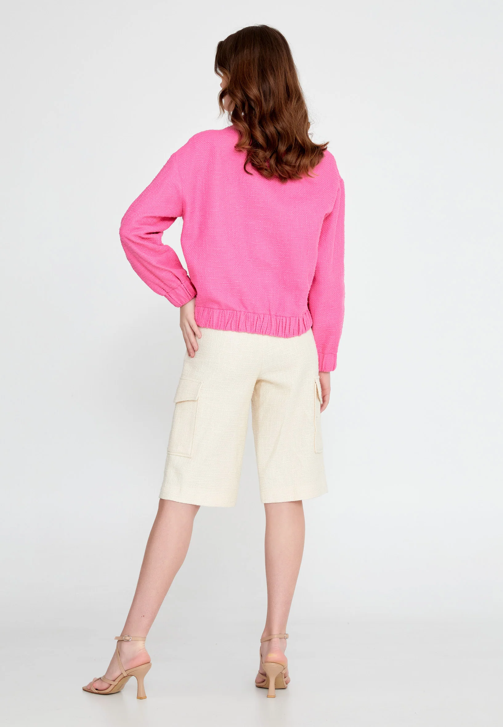 Long Sleeve Cotton Solid Color Regular Jacket ber23y8111 - Image 10