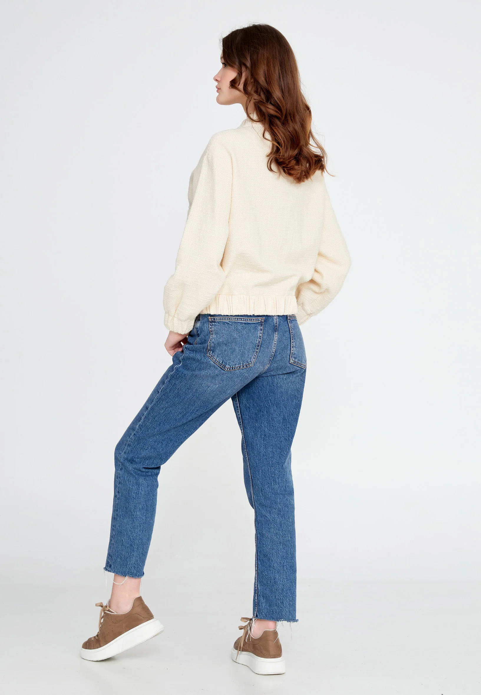 Long Sleeve Cotton Solid Color Regular Jacket ber23y8111 - Image 6
