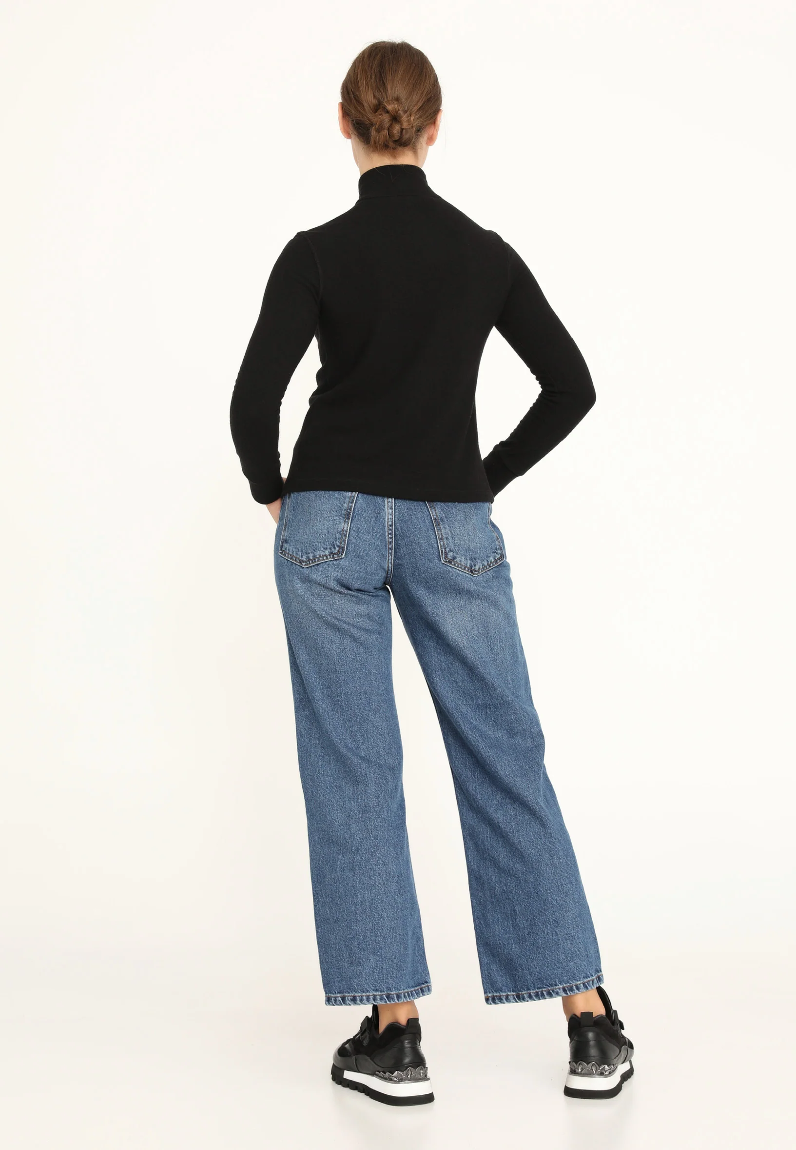 Long Sleeve Cotton Solid Color Regular Sweater kas23kb020 - Image 3