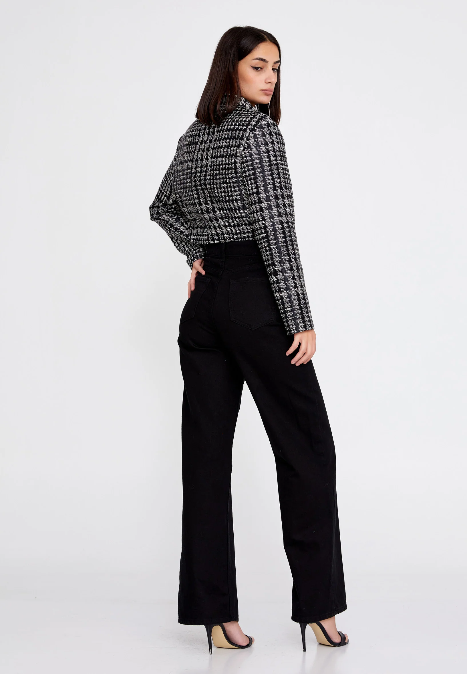 Long Sleeve Crepe Monogram Regular Jacket ber23k1101 - Image 4