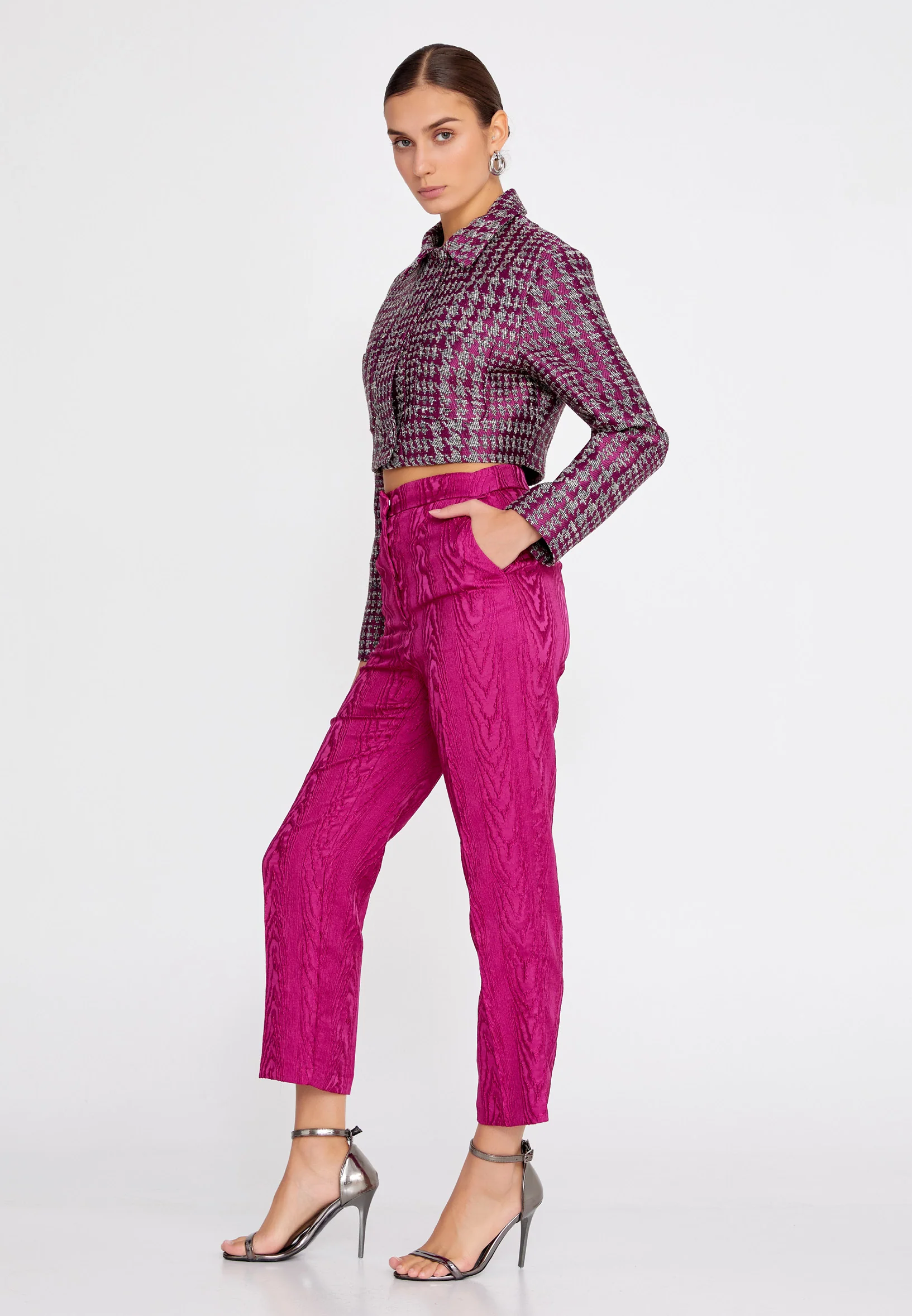 Long Sleeve Crepe Monogram Regular Jacket ber23k1101 - Image 7