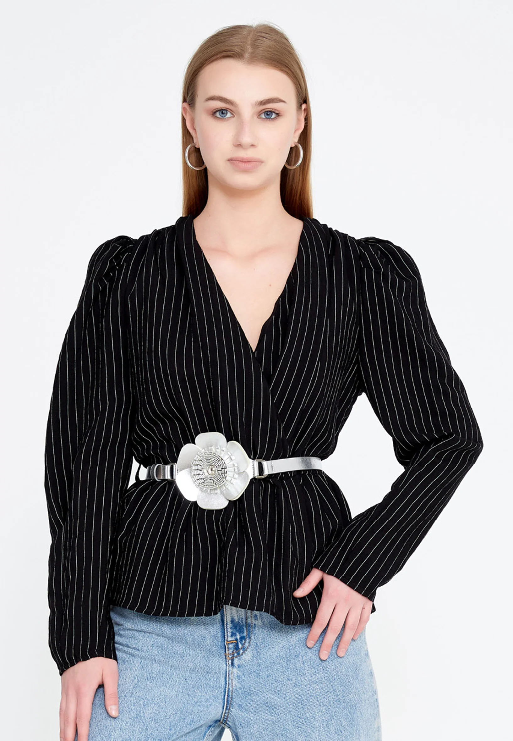 Long Sleeve Crepe Solid Color Regular Jacket ber20y1136
