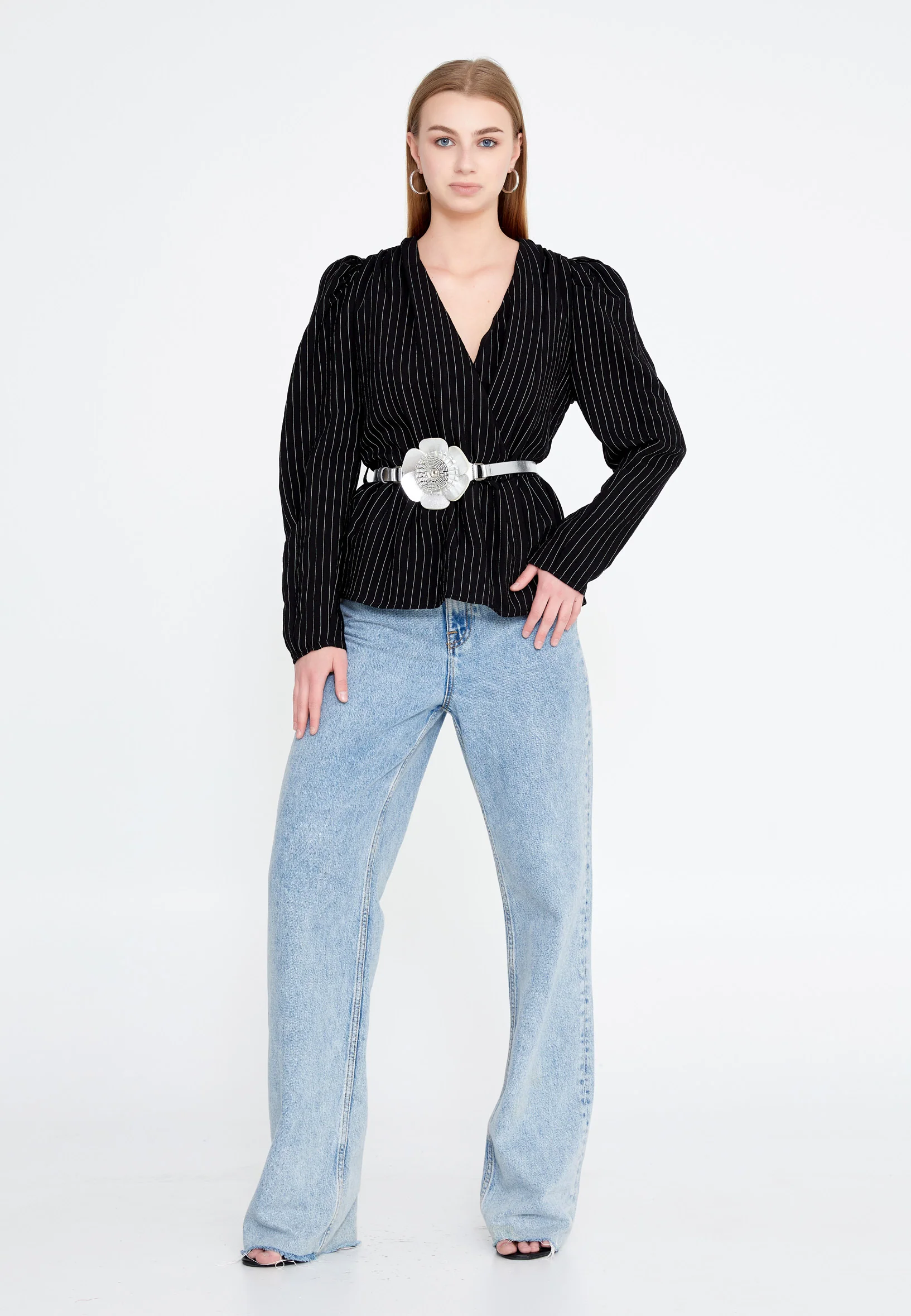 Long Sleeve Crepe Solid Color Regular Jacket ber20y1136 - Image 2