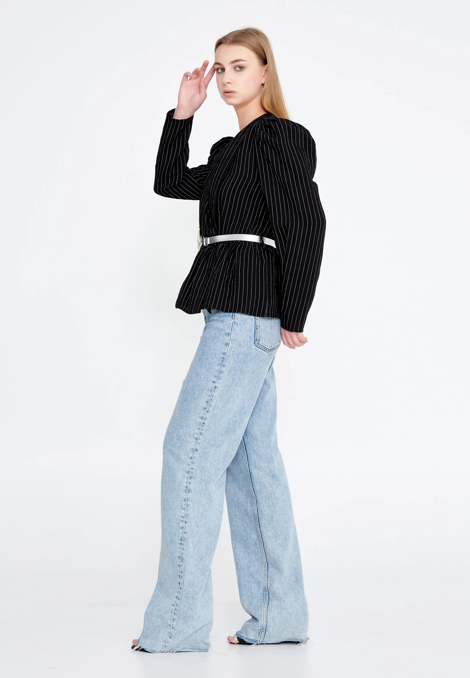 Long Sleeve Crepe Solid Color Regular Jacket ber20y1136 - Image 3