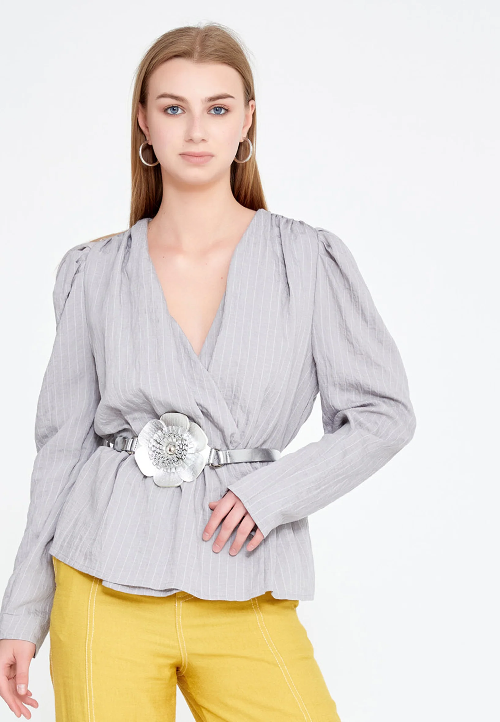 Long Sleeve Crepe Solid Color Regular Jacket ber20y1136 - Image 5