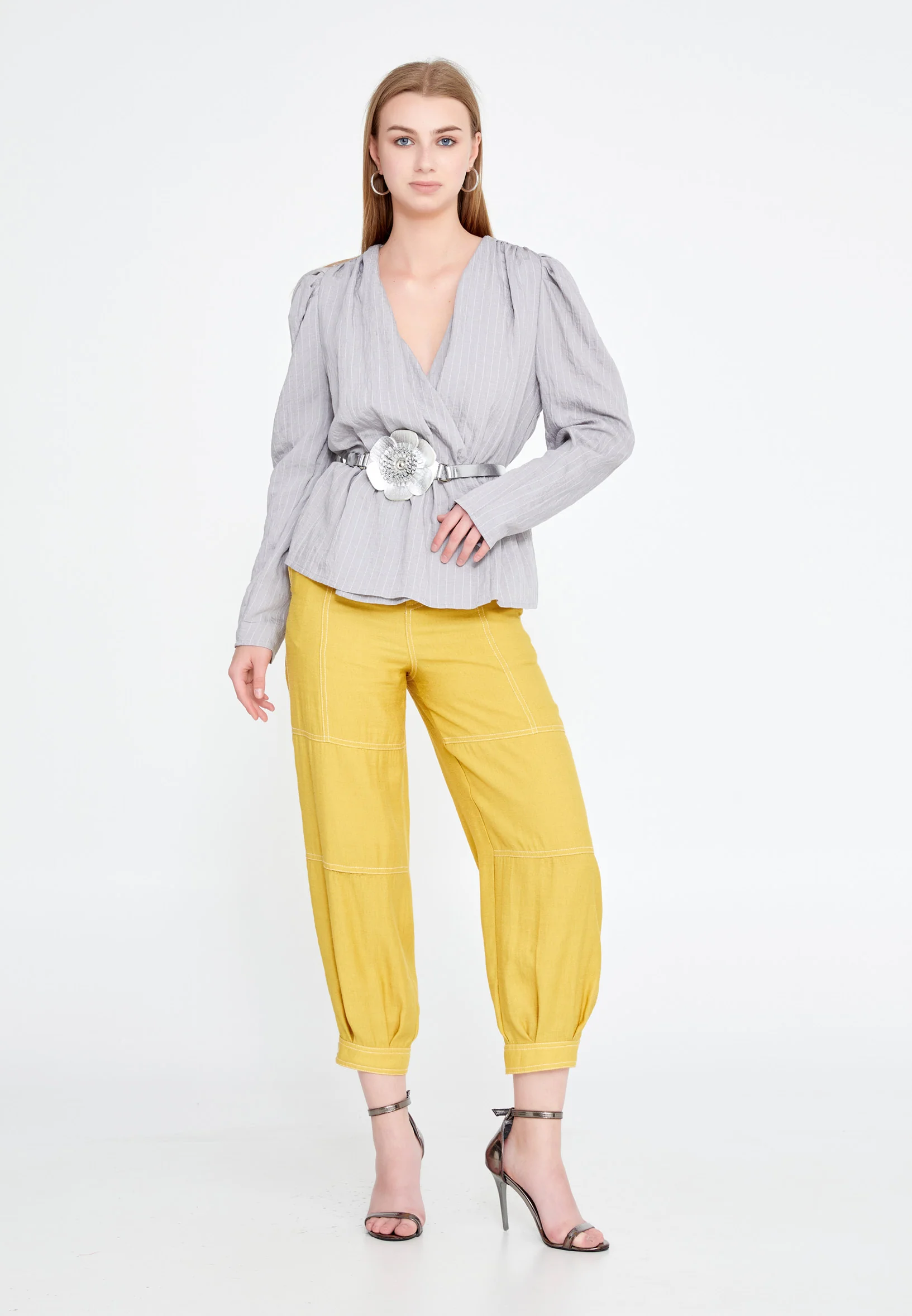 Long Sleeve Crepe Solid Color Regular Jacket ber20y1136 - Image 6