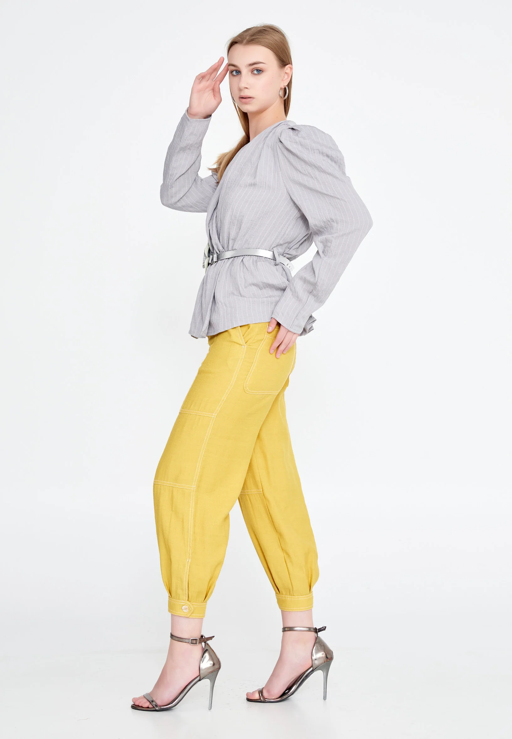 Long Sleeve Crepe Solid Color Regular Jacket ber20y1136 - Image 7
