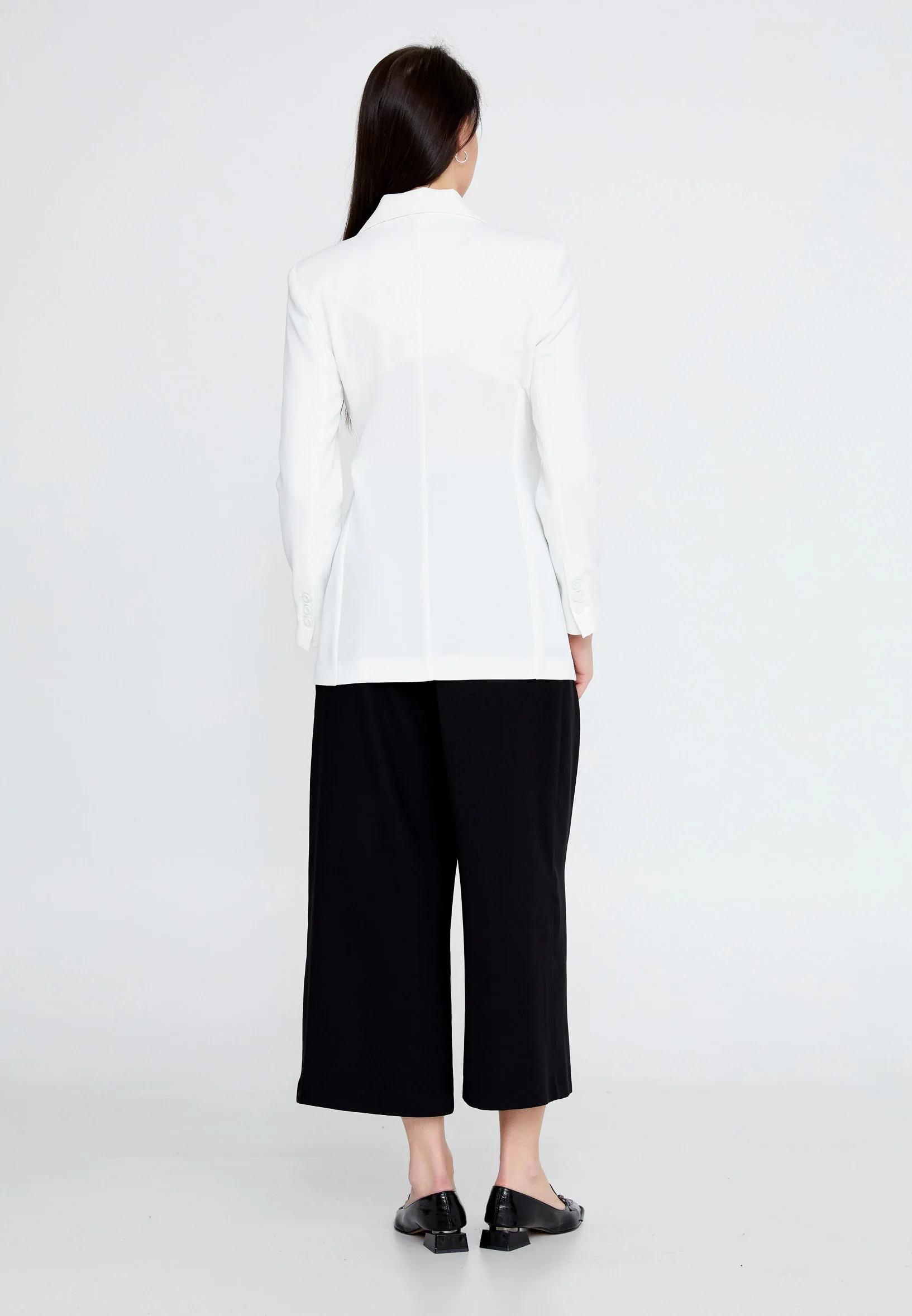 Long Sleeve Crepe Solid Color Regular Jacket ber23y1105 - Image 10