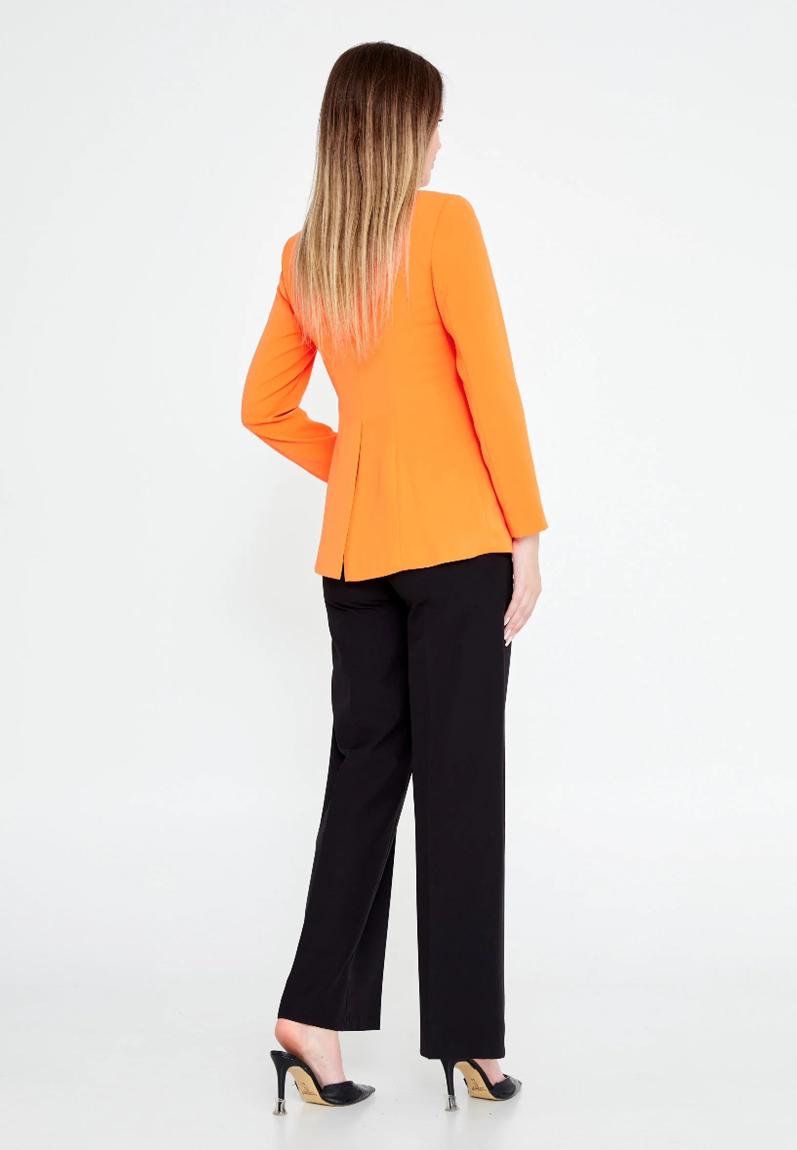 Long Sleeve Crepe Solid Color Regular Jacket ber23y1108 - Image 6
