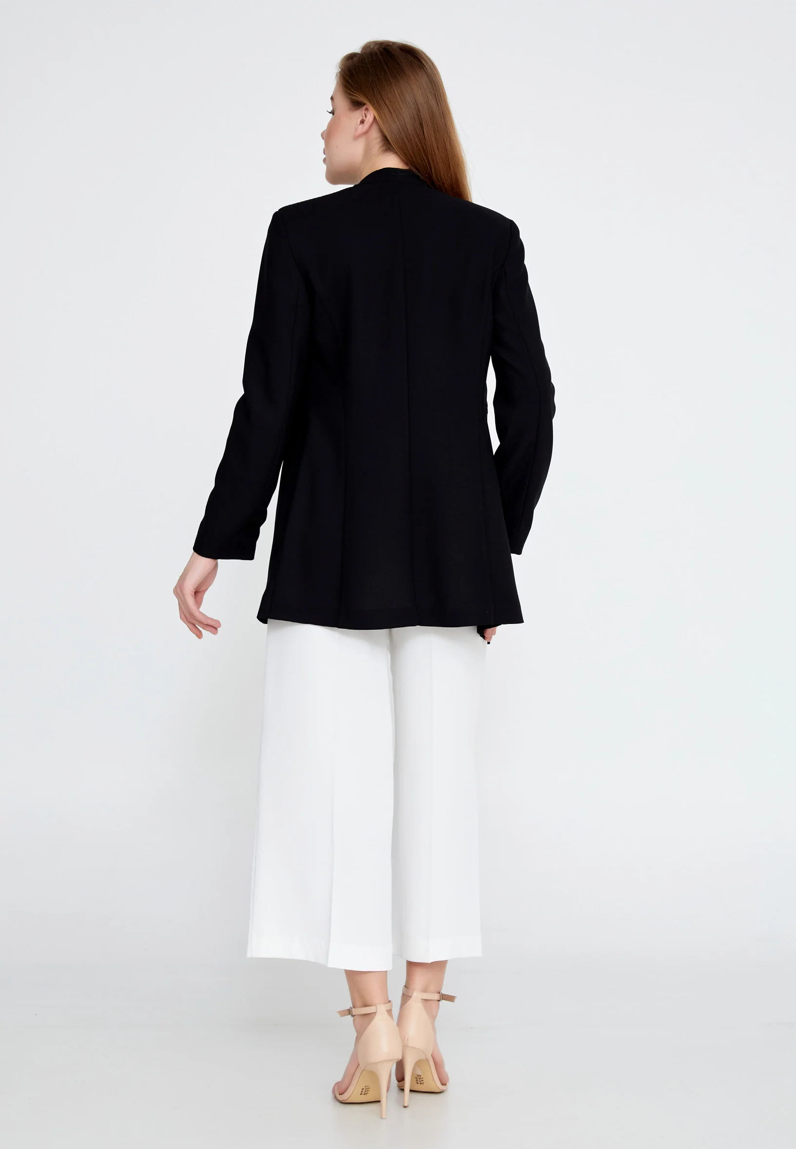 Long Sleeve Crepe Solid Color Regular Jacket ber23y1110 - Image 6