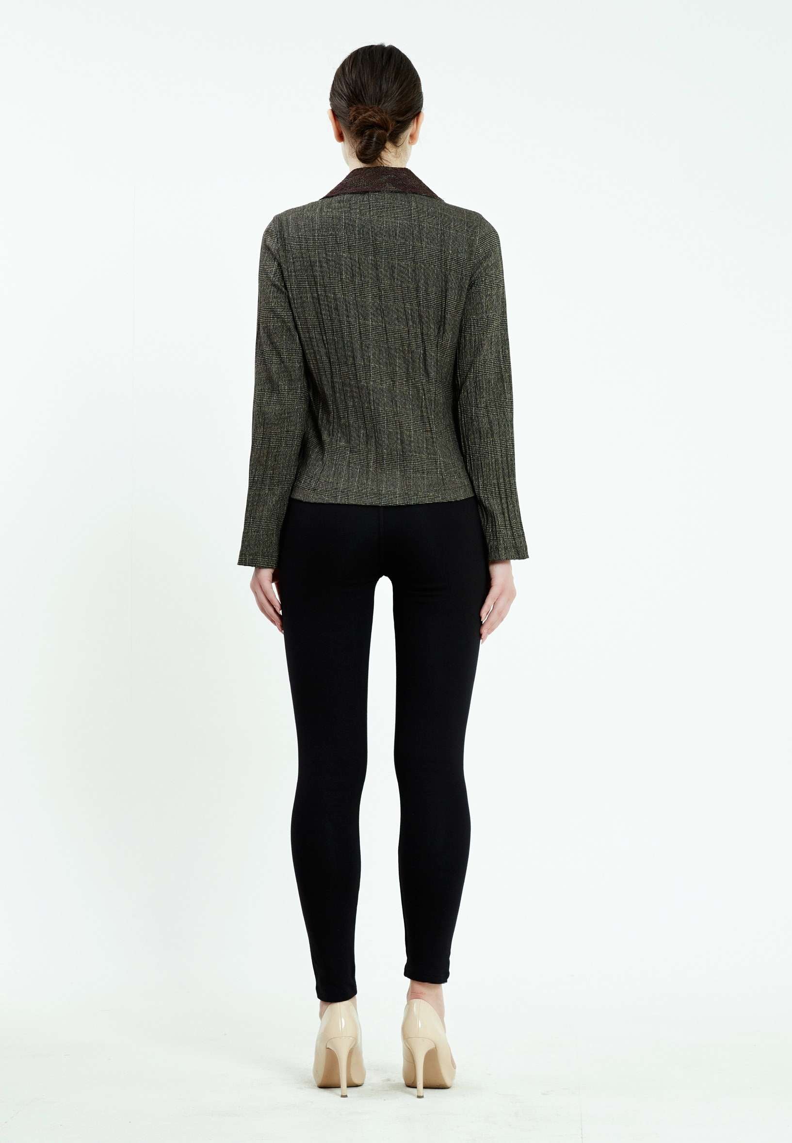 Long Sleeve Crepe Solid Color Regular Jacket ser6301 - Image 8