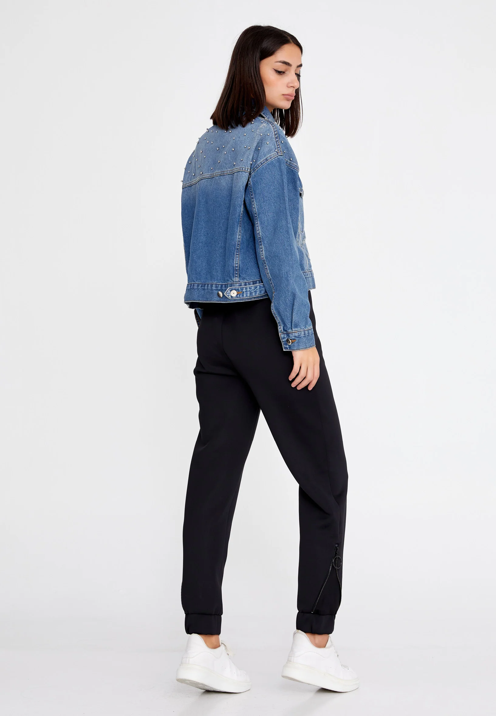 Long Sleeve Denim Solid Color Regular Jacket ber23k8131 - Image 4
