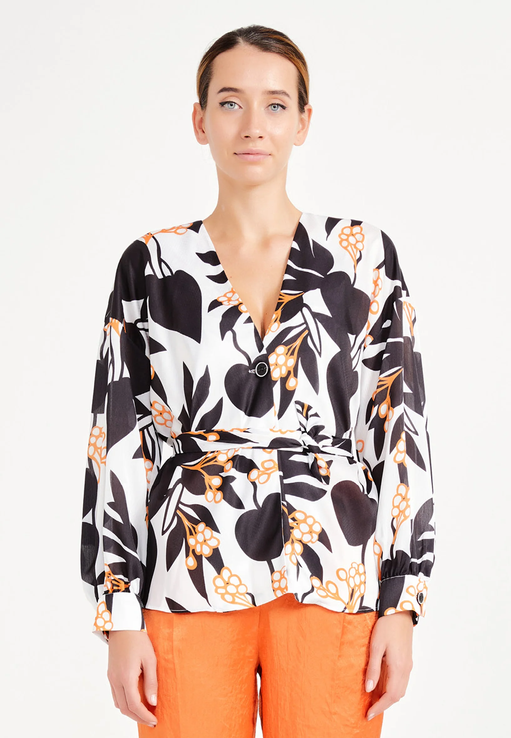 Long Sleeve Floral Regular Blouse ber20y4159