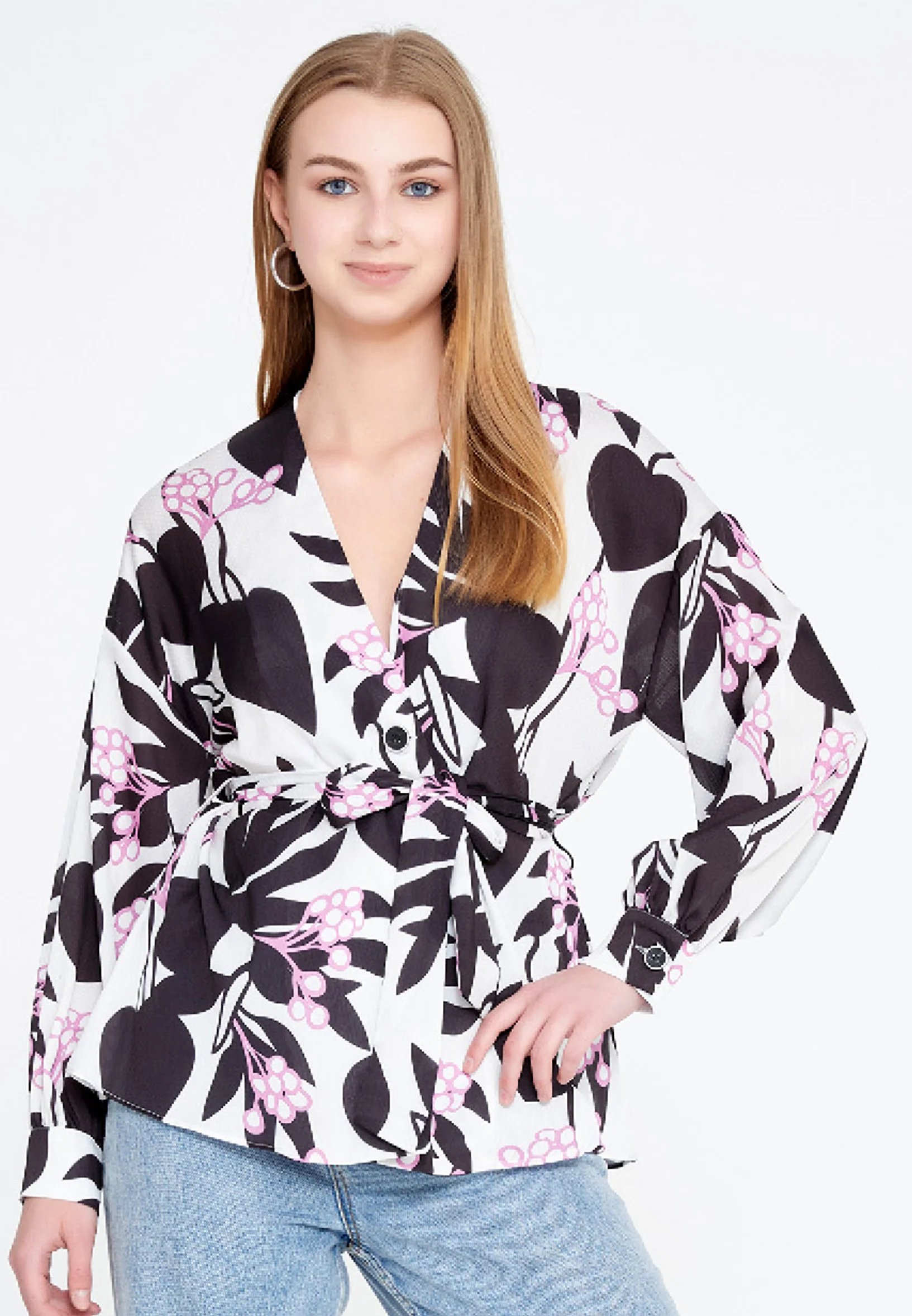 Long Sleeve Floral Regular Blouse ber20y4159 - Image 5