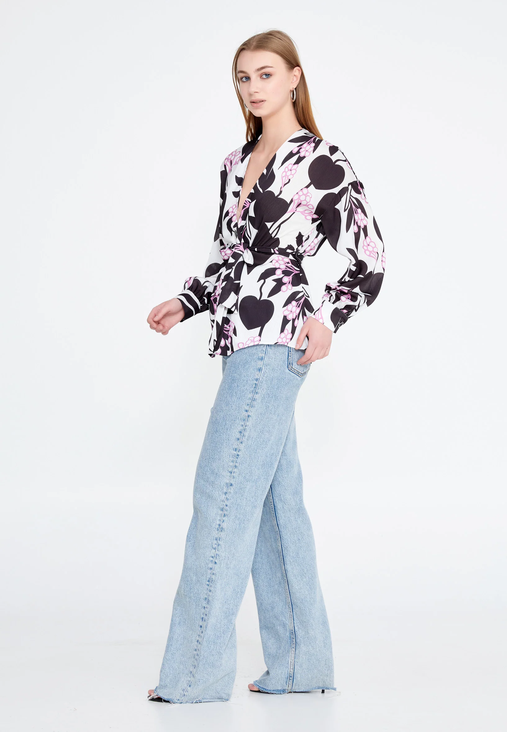 Long Sleeve Floral Regular Blouse ber20y4159 - Image 7