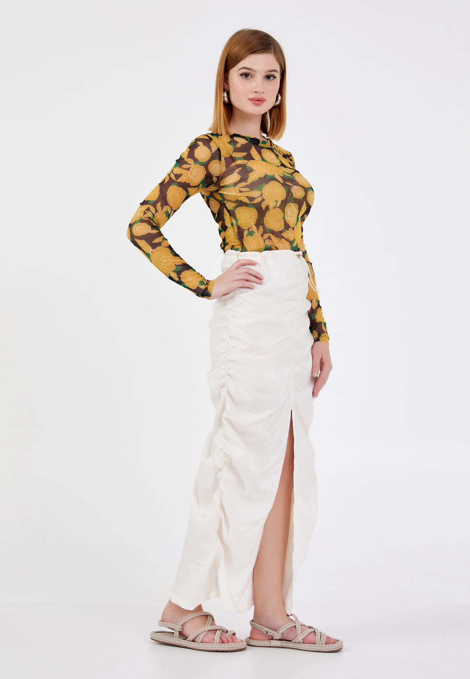 Long Sleeve Floral Regular Blouse ber23k4139 - Image 11