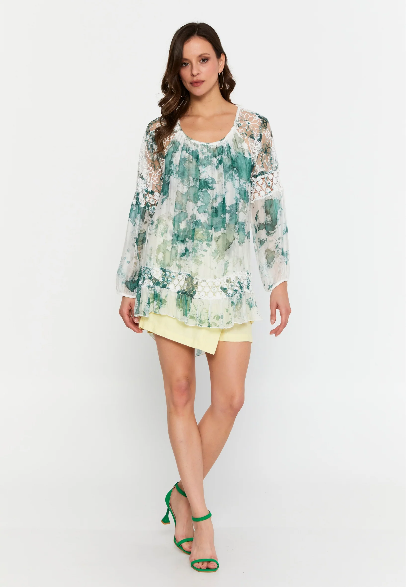 Long Sleeve Floral Regular Blouse cav49129 - Image 10