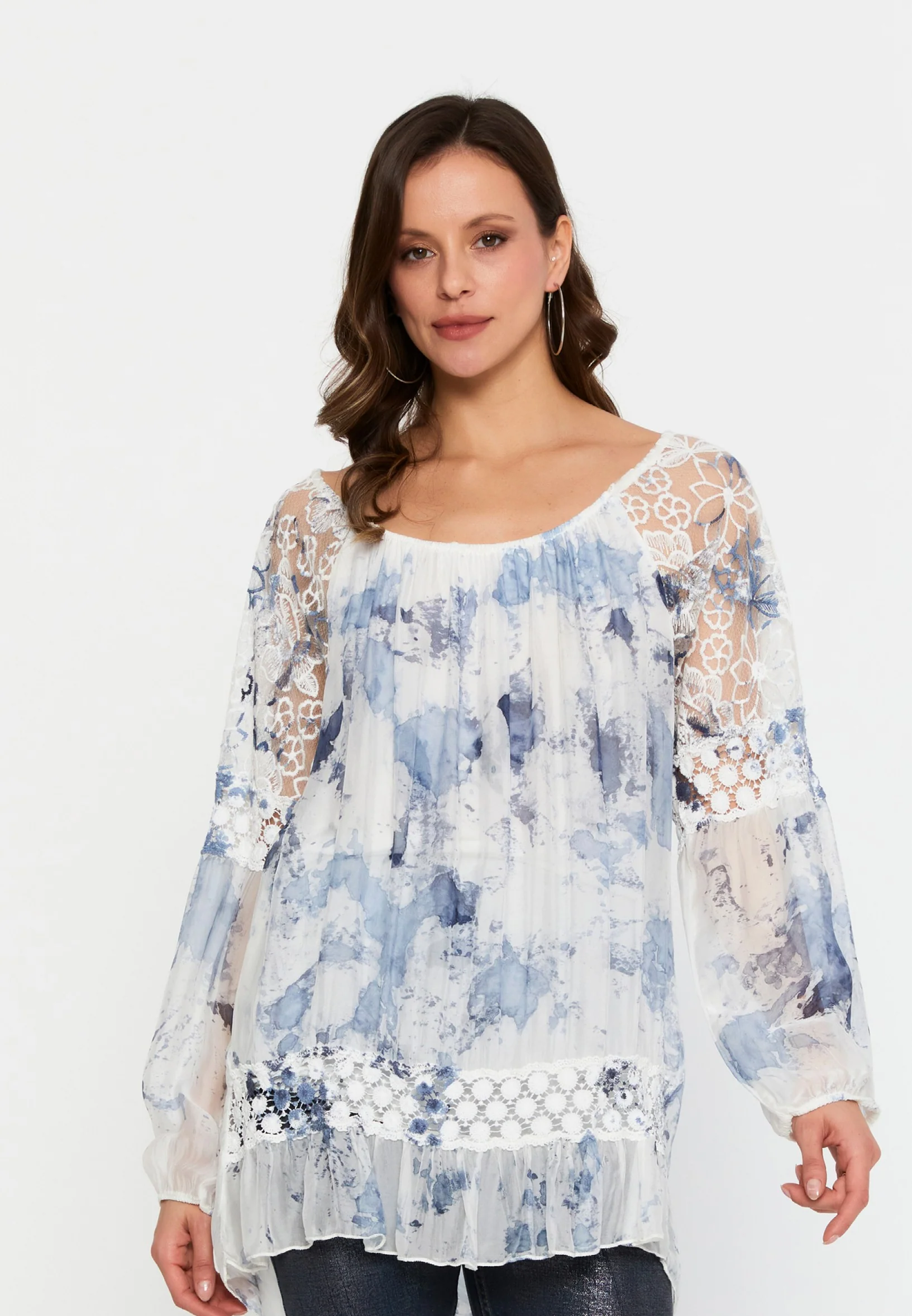 Long Sleeve Floral Regular Blouse cav49129 - Image 13