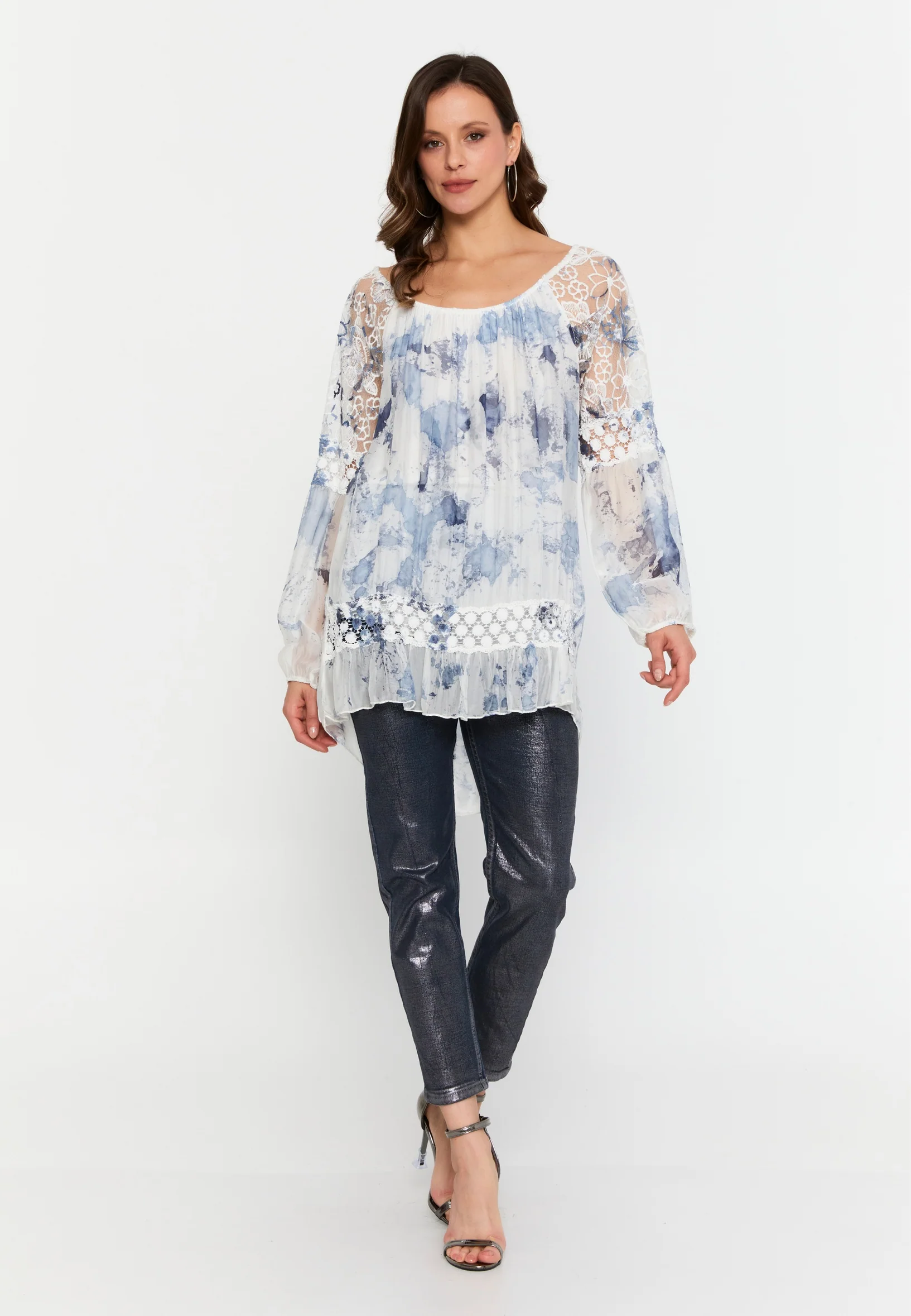 Long Sleeve Floral Regular Blouse cav49129 - Image 14